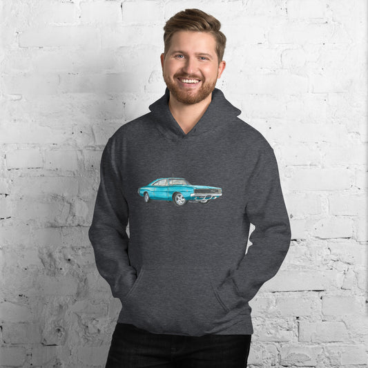 1968 Charger Blue Unisex Hoodie