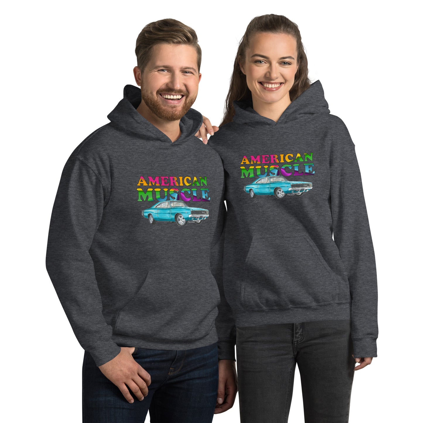 1968 Charger Blue American Muscle Unisex Hoodie