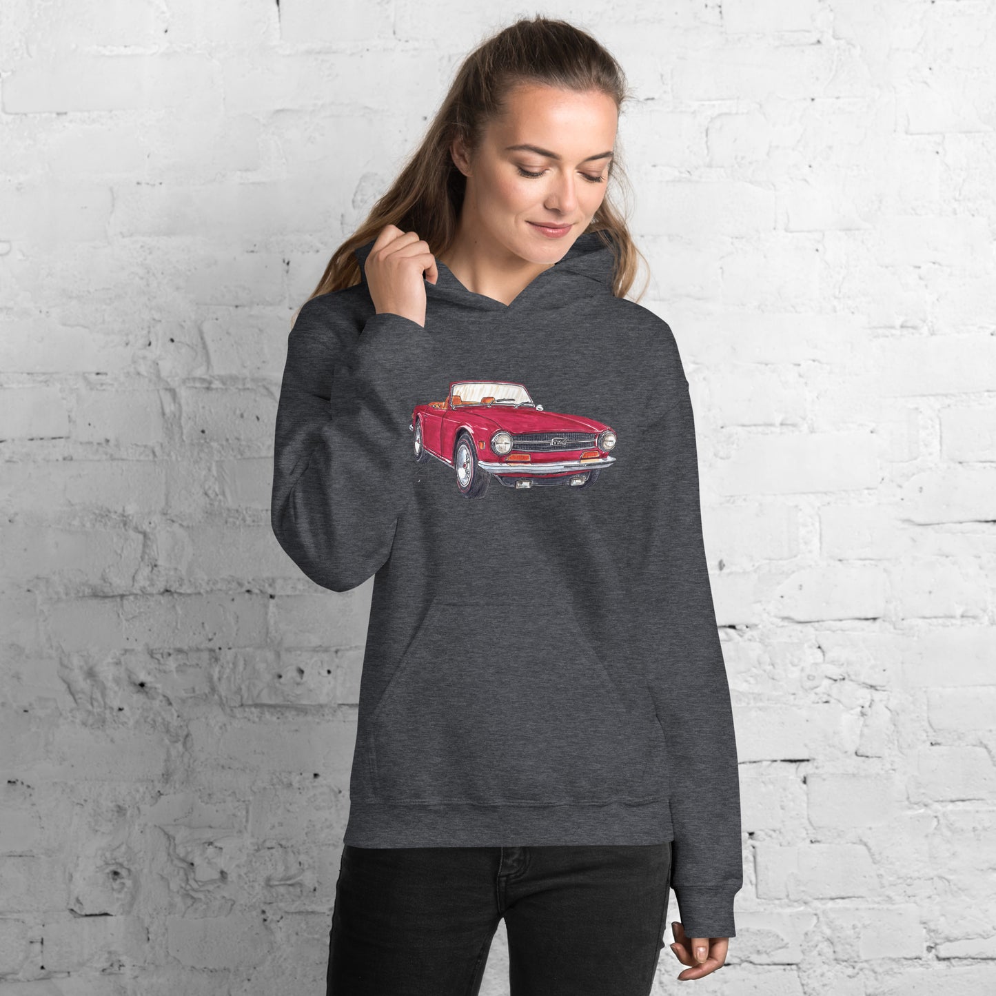 British TR6 Burgundy Unisex Hoodie