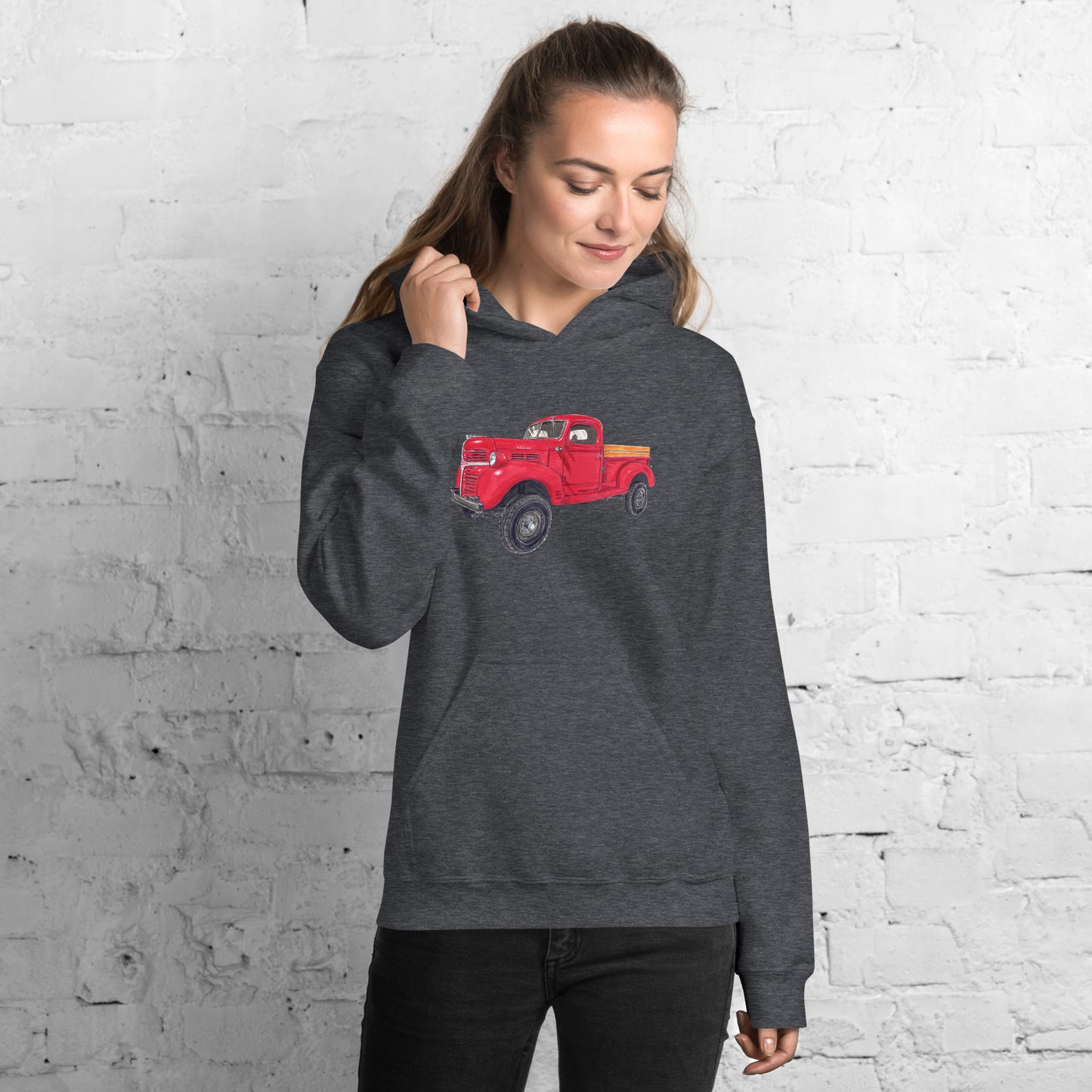 Vintage 1946 D Red Truck Unisex Hoodie