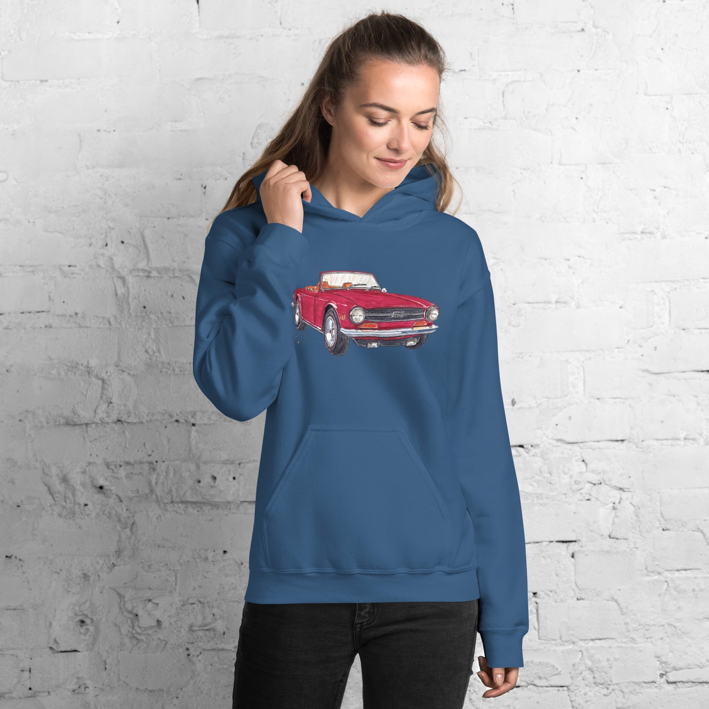 British TR6 Burgundy Unisex Hoodie