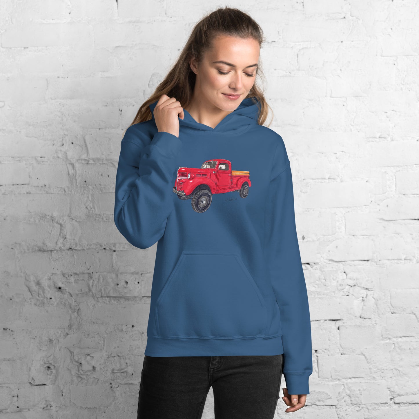 Vintage 1946 D Red Truck Unisex Hoodie