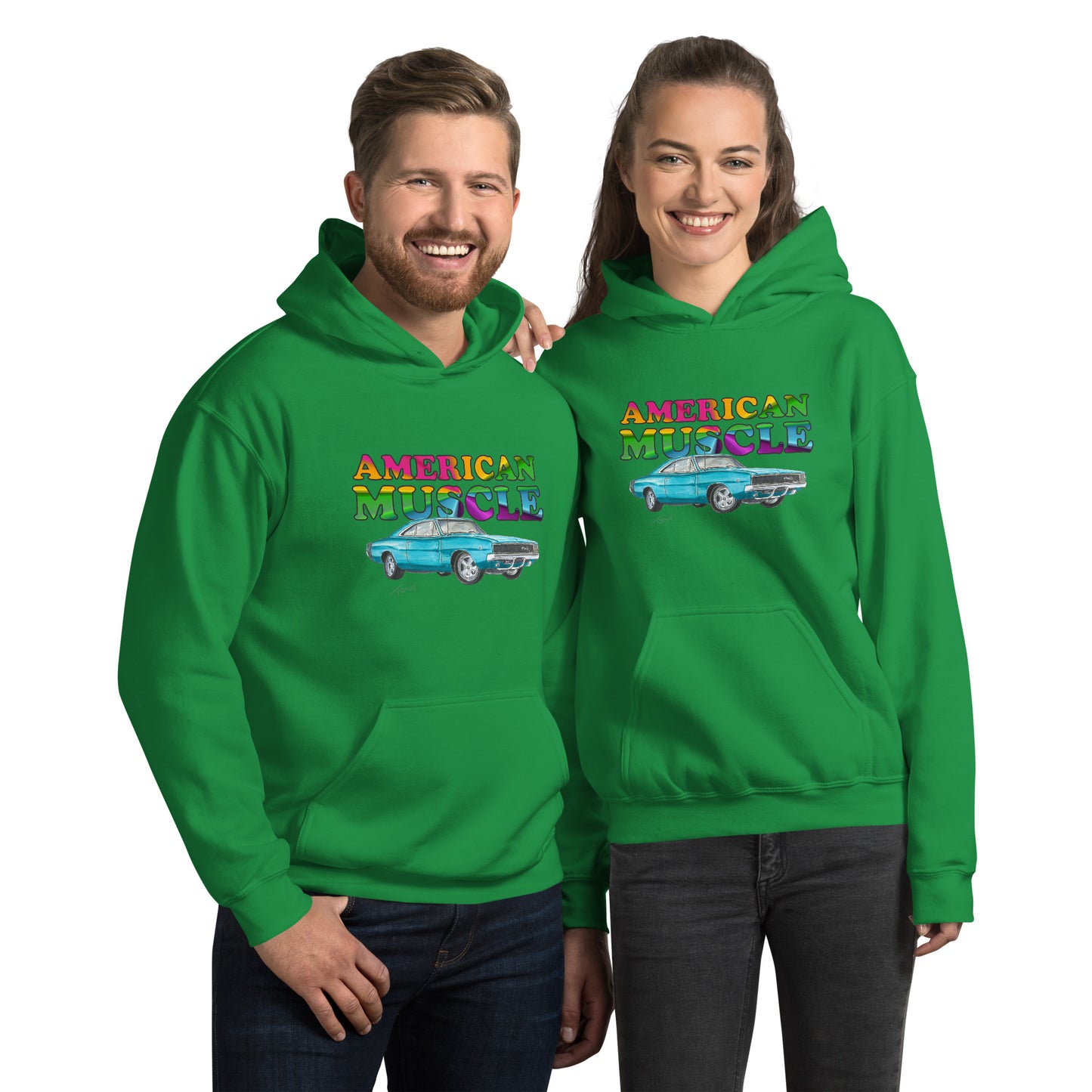 1968 Charger Blue American Muscle Unisex Hoodie