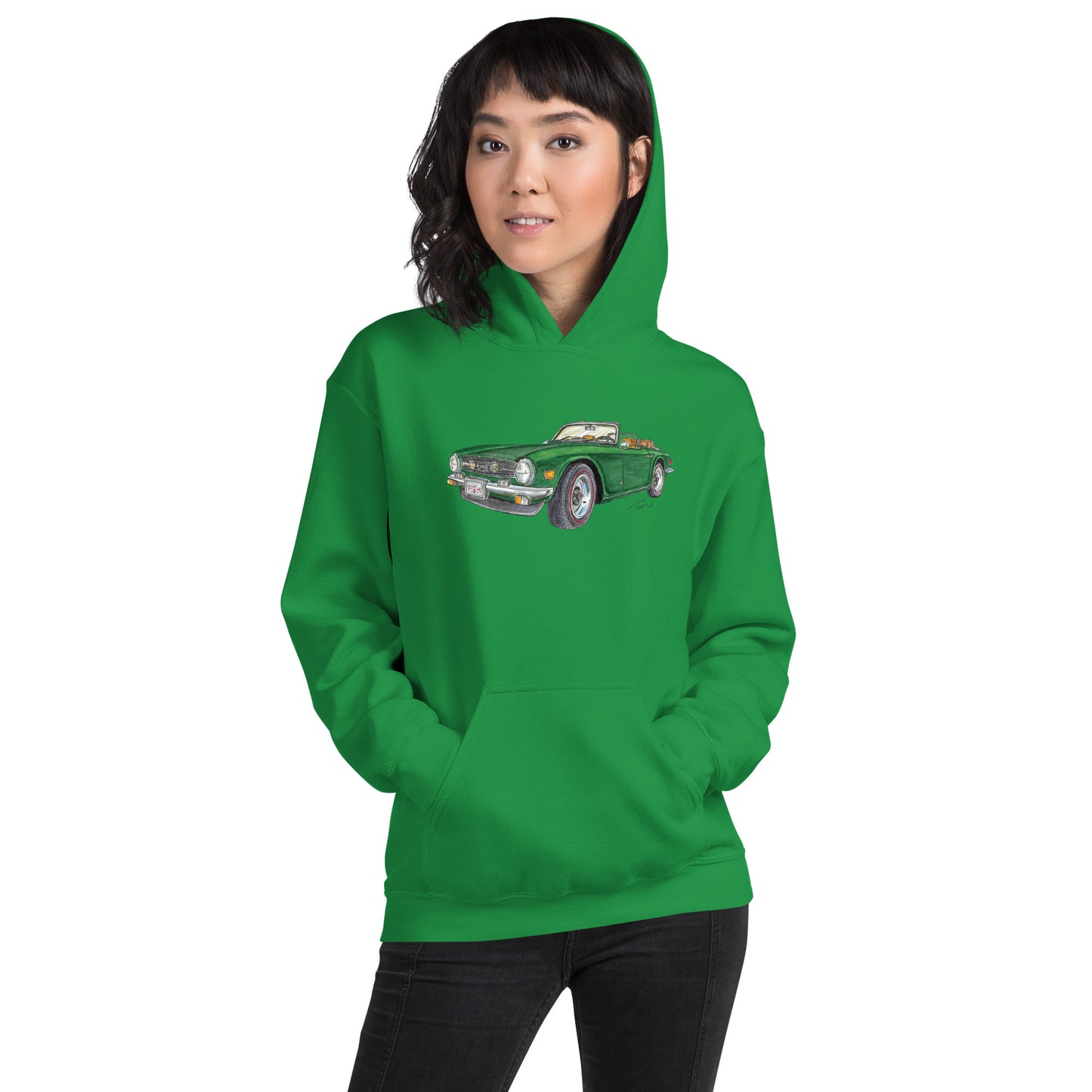 British 1975 T TR6 Green Unisex Hoodie