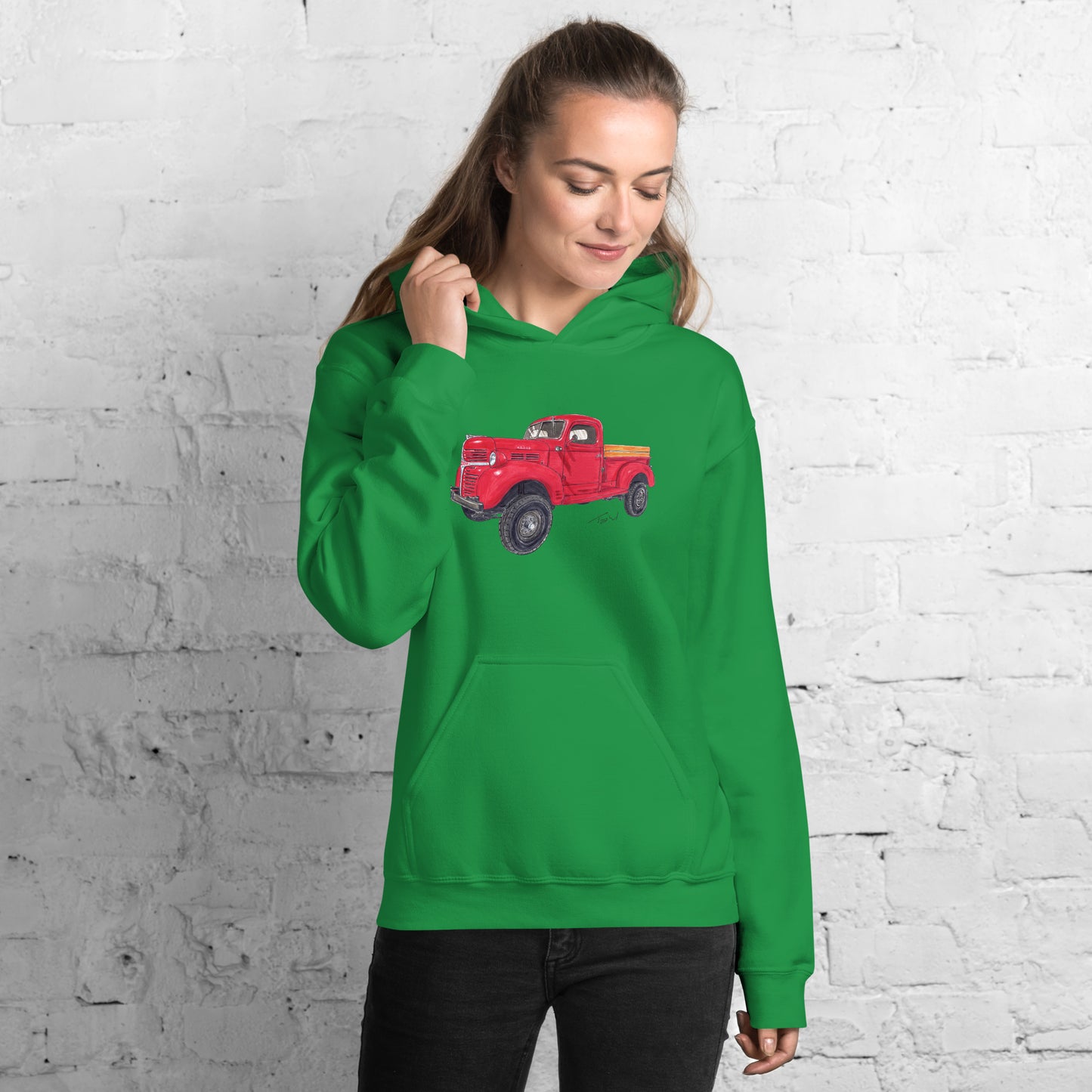 Vintage 1946 D Red Truck Unisex Hoodie