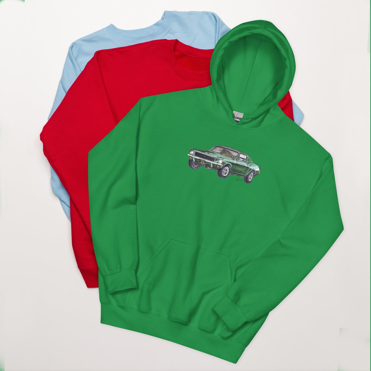 1968 B Mustang GT Green Unisex Hoodie