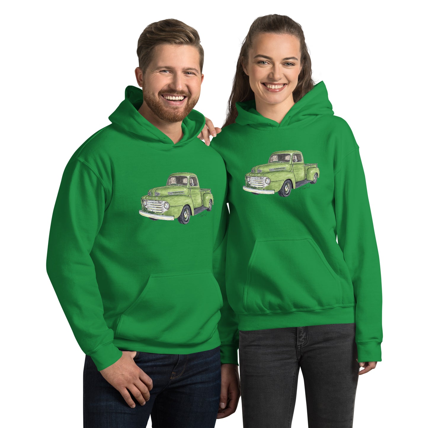 Vintage 1949 F Truck Green Unisex Hoodie