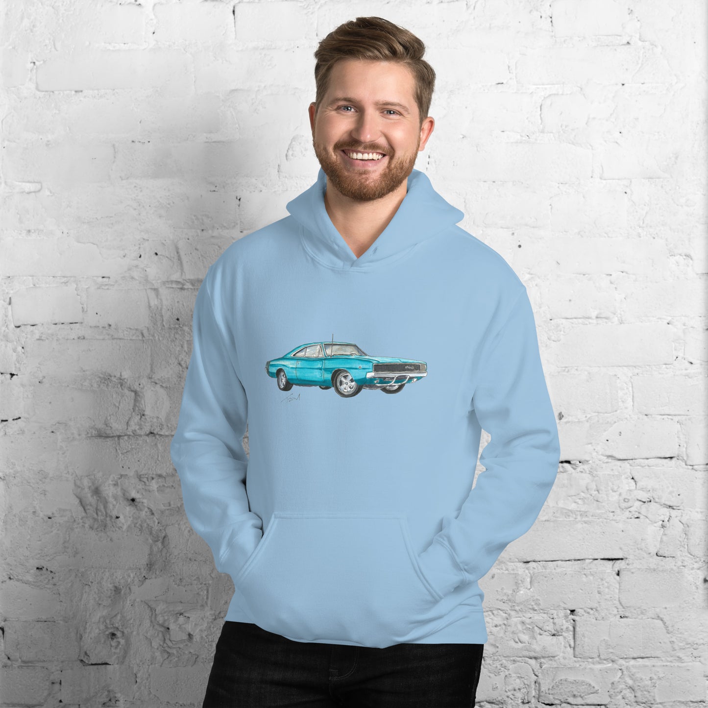 1968 Charger Blue Unisex Hoodie