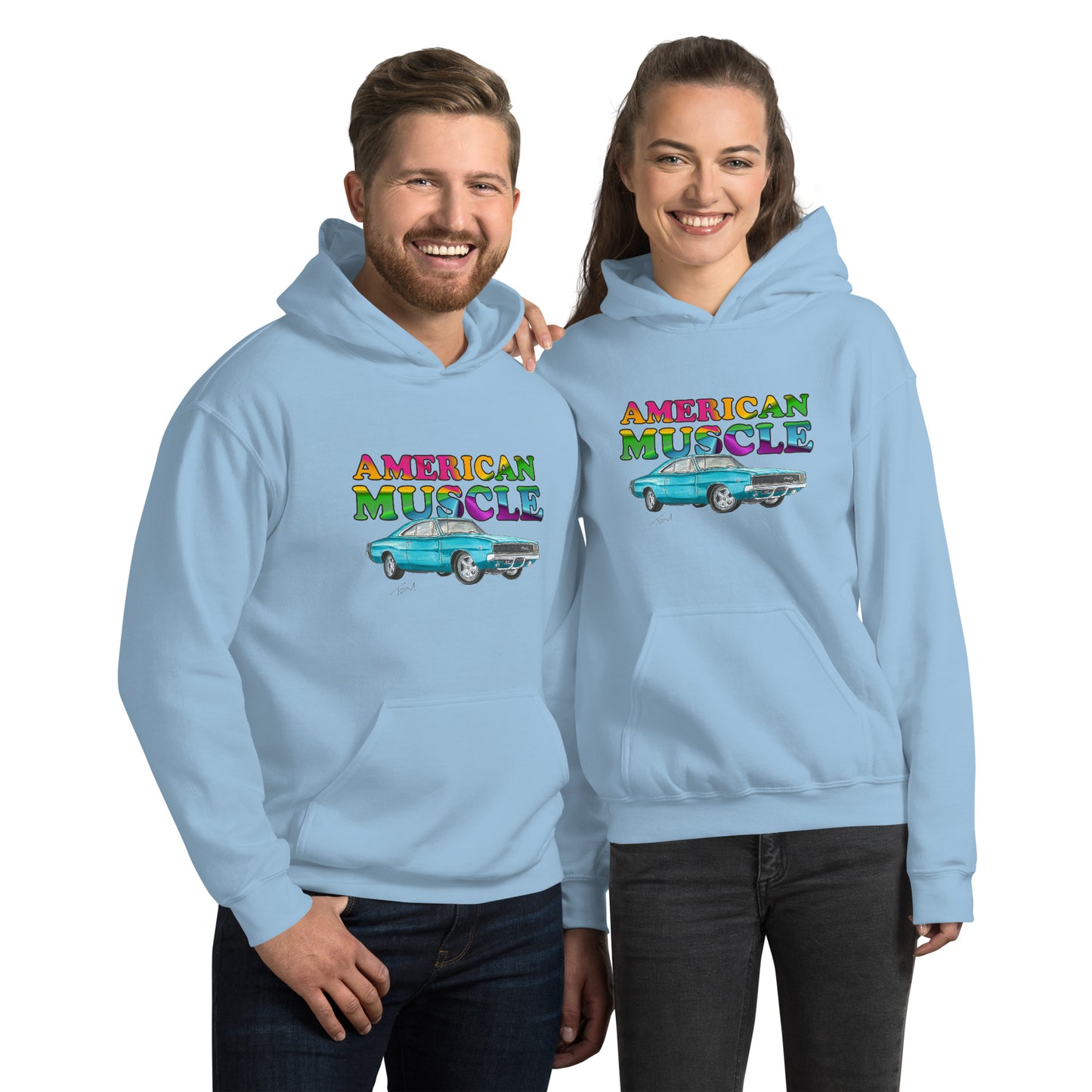 1968 Charger Blue American Muscle Unisex Hoodie