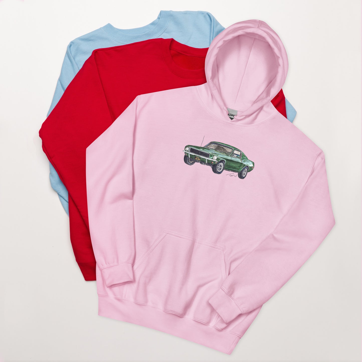 1968 B Mustang GT Green Unisex Hoodie