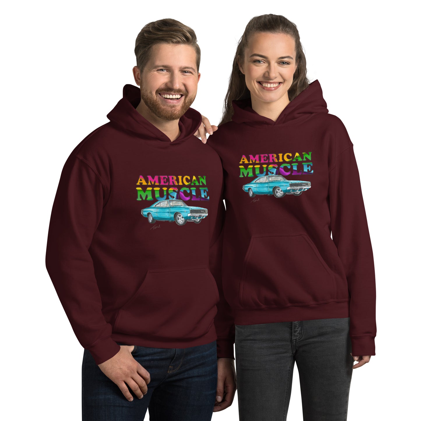 1968 Charger Blue American Muscle Unisex Hoodie