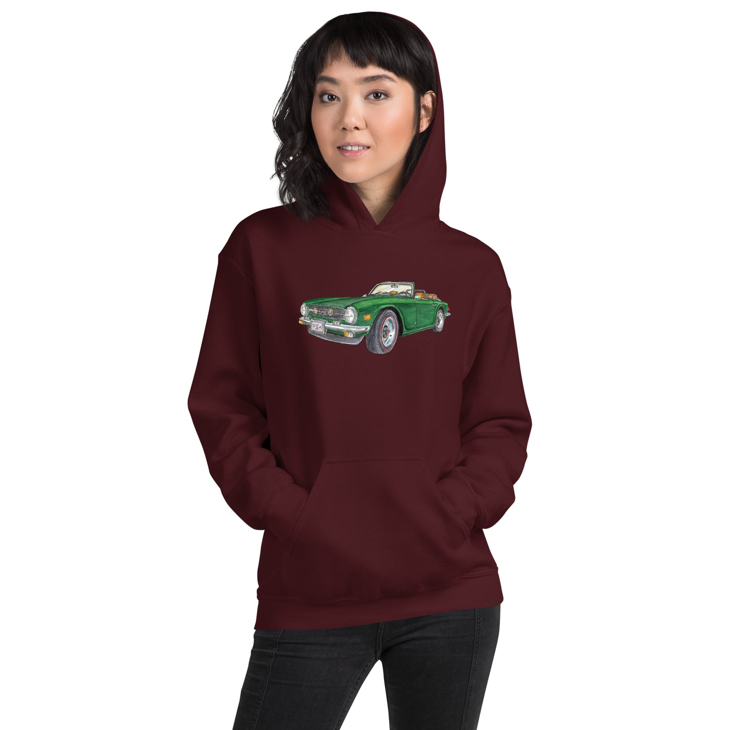 British 1975 T TR6 Green Unisex Hoodie