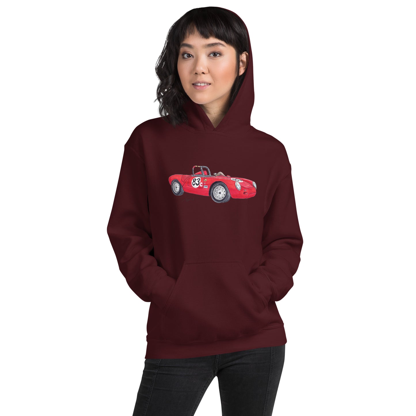 1955 P 550A Spyder Red Unisex Hoodie