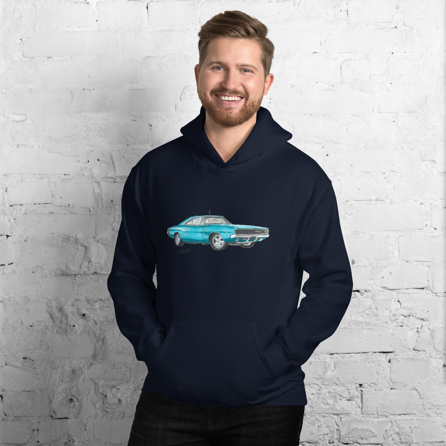 1968 Charger Blue Unisex Hoodie