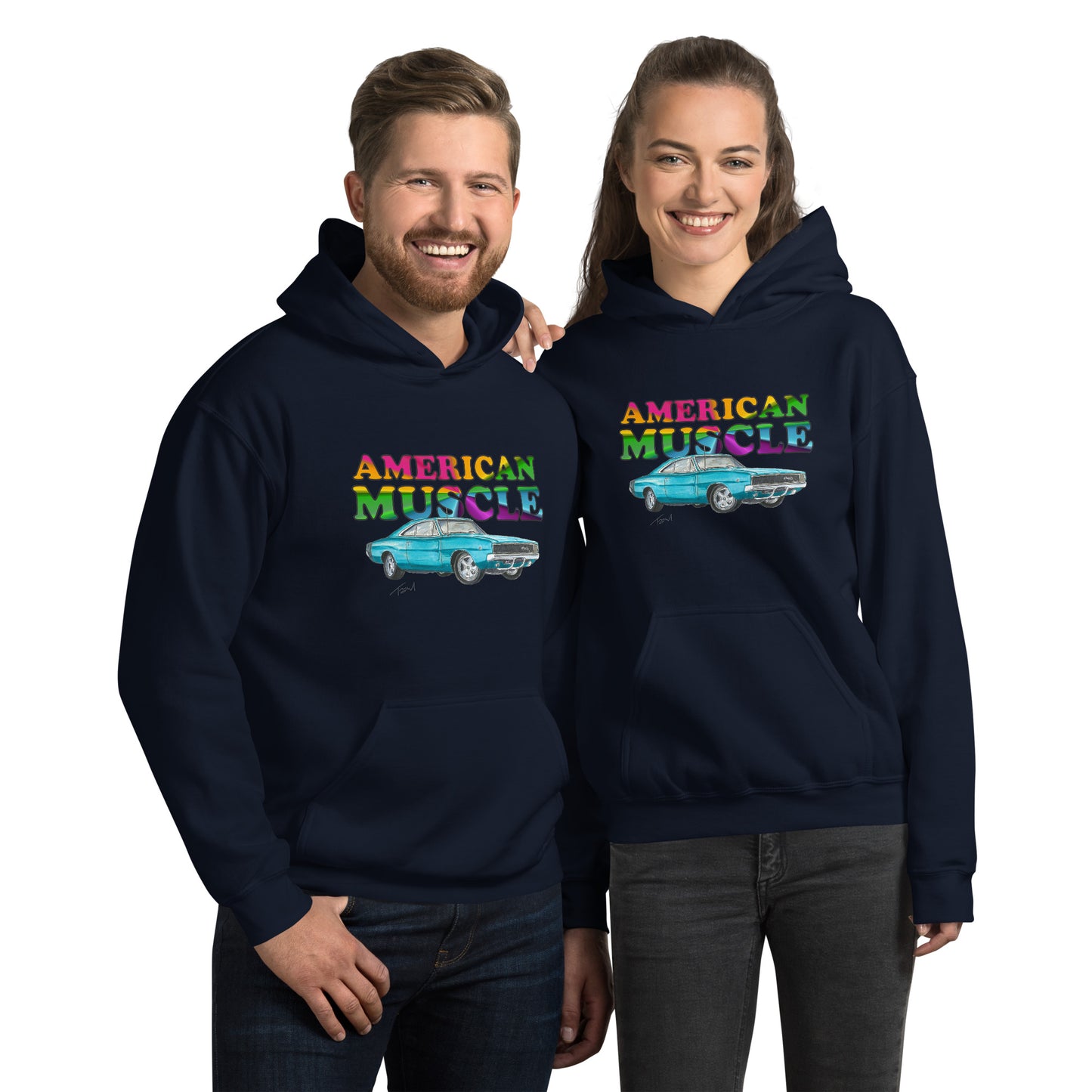 1968 Charger Blue American Muscle Unisex Hoodie