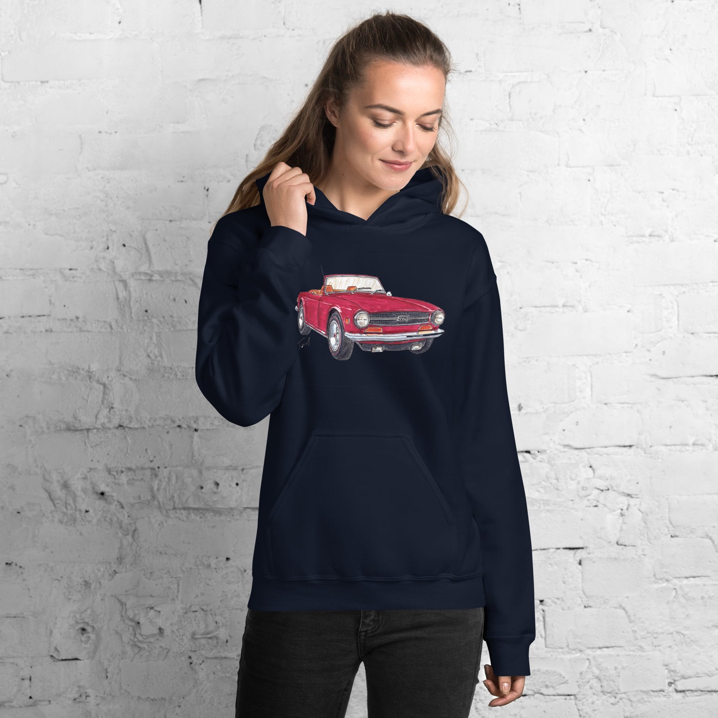 British TR6 Burgundy Unisex Hoodie