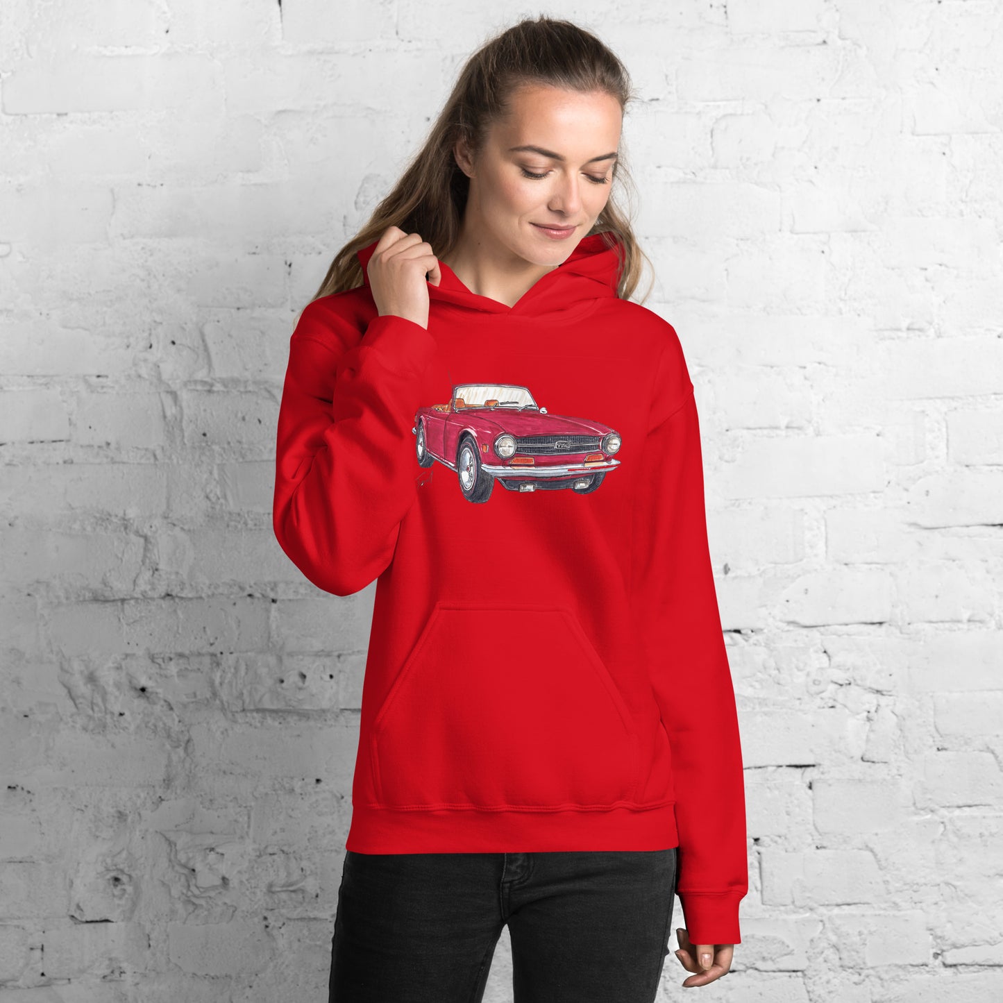 British TR6 Burgundy Unisex Hoodie