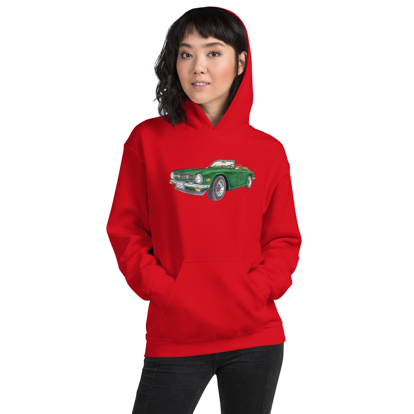 British 1975 T TR6 Green Unisex Hoodie