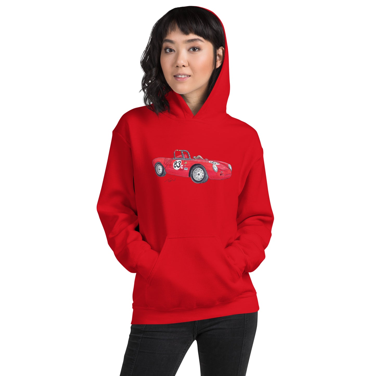 1955 P 550A Spyder Red Unisex Hoodie