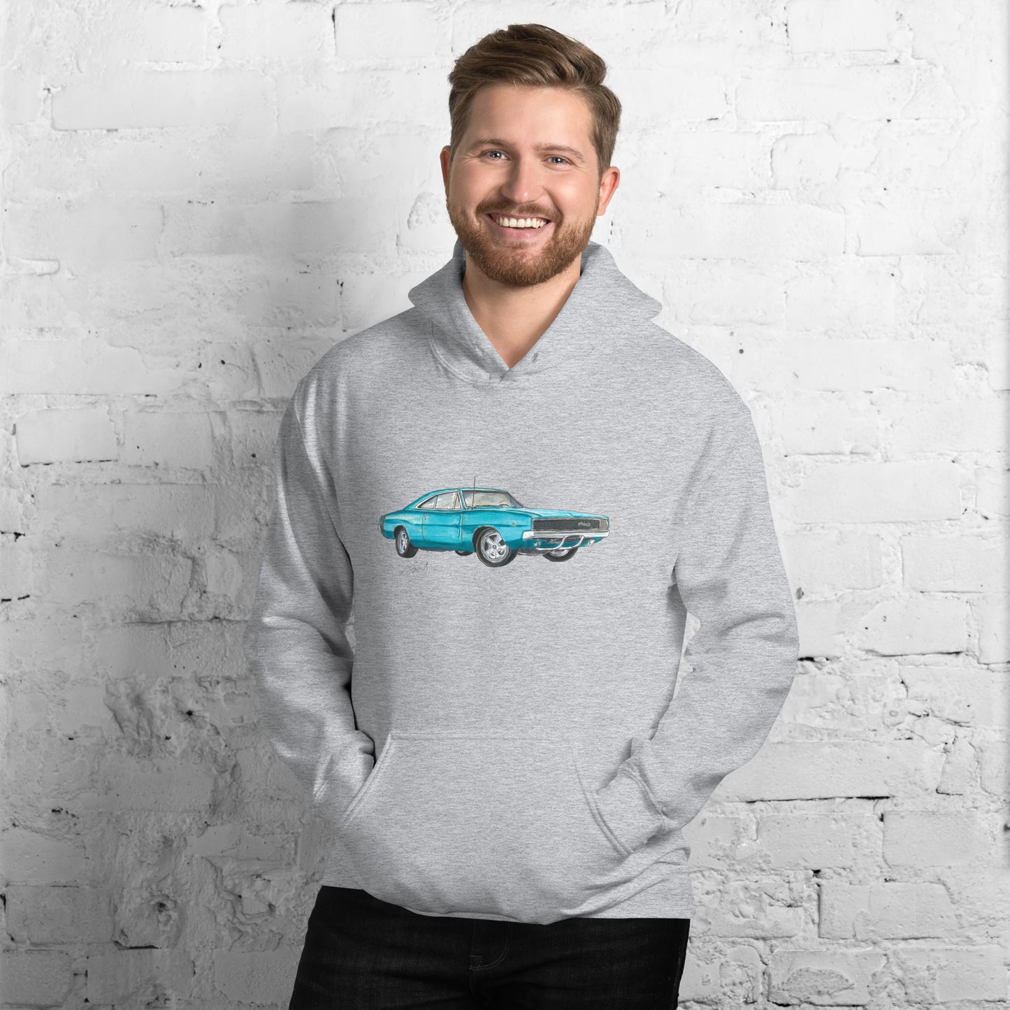 1968 Charger Blue Unisex Hoodie