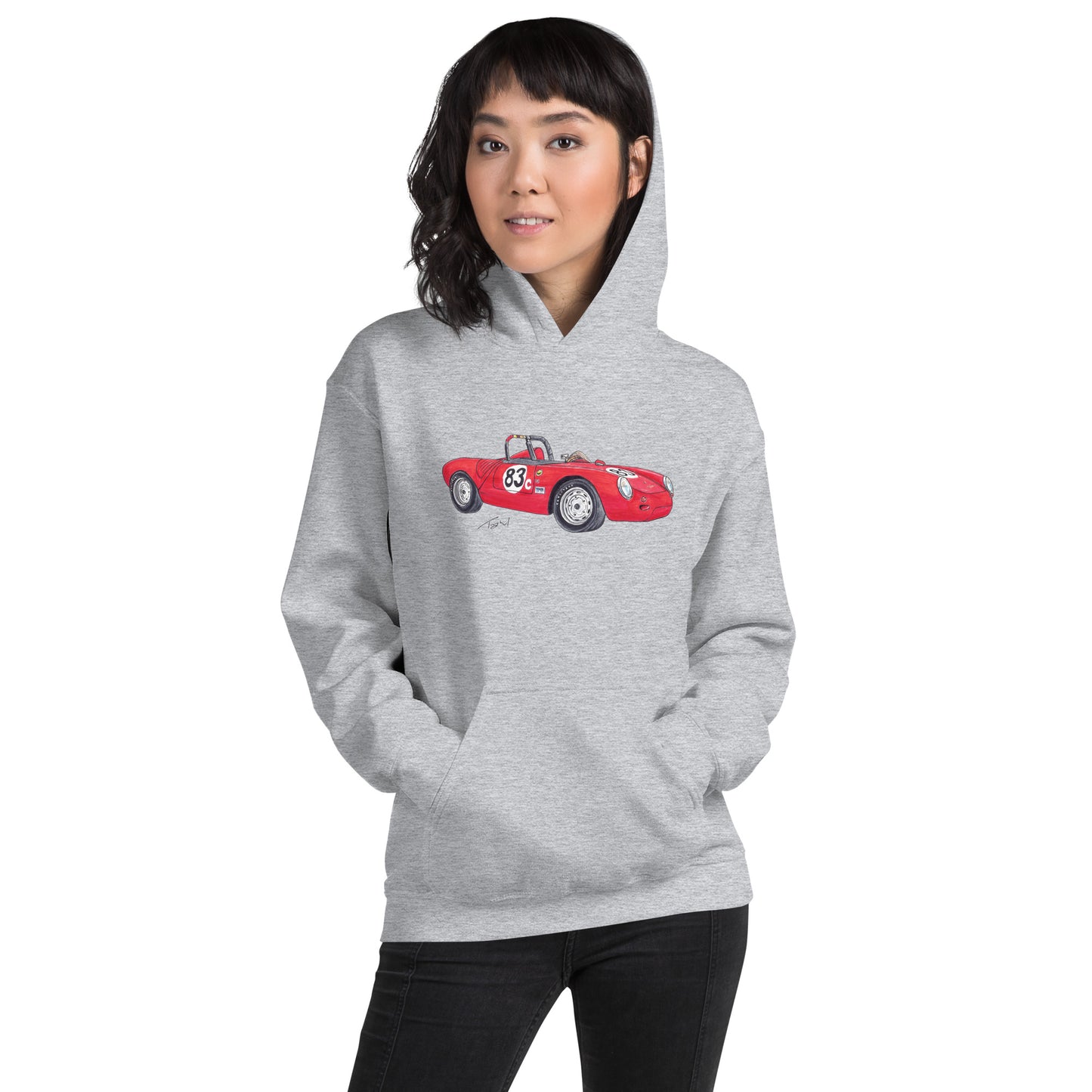 1955 P 550A Spyder Red Unisex Hoodie