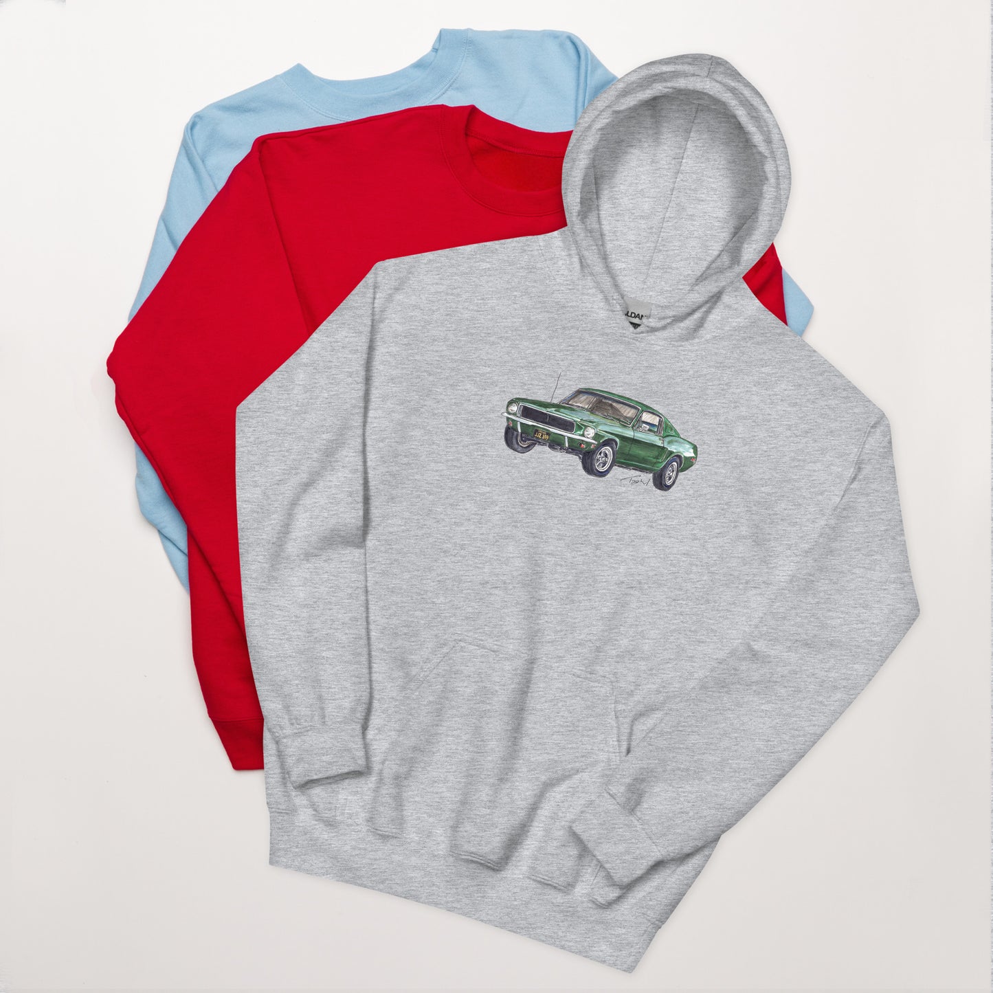 1968 B Mustang GT Green Unisex Hoodie