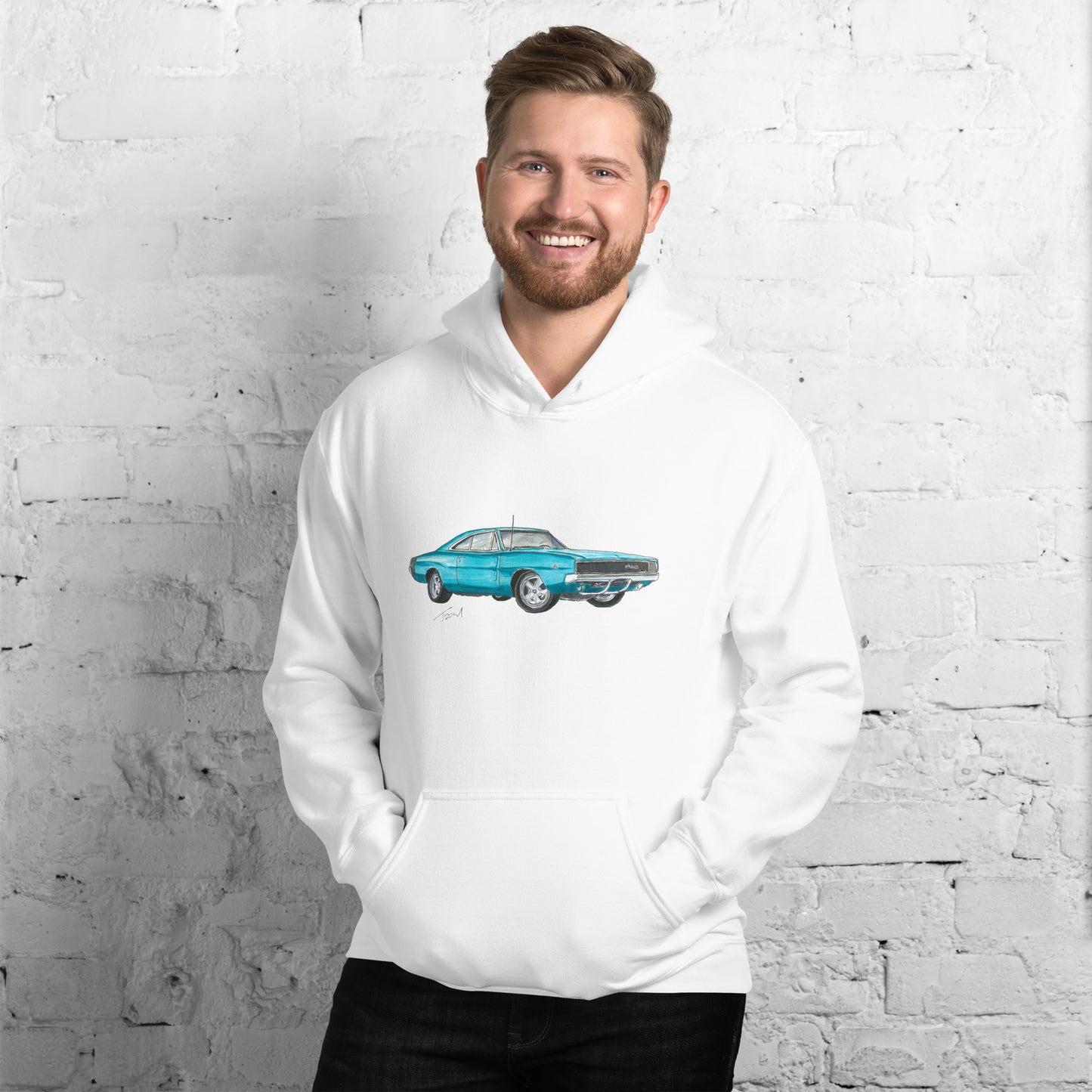 1968 Charger Blue Unisex Hoodie