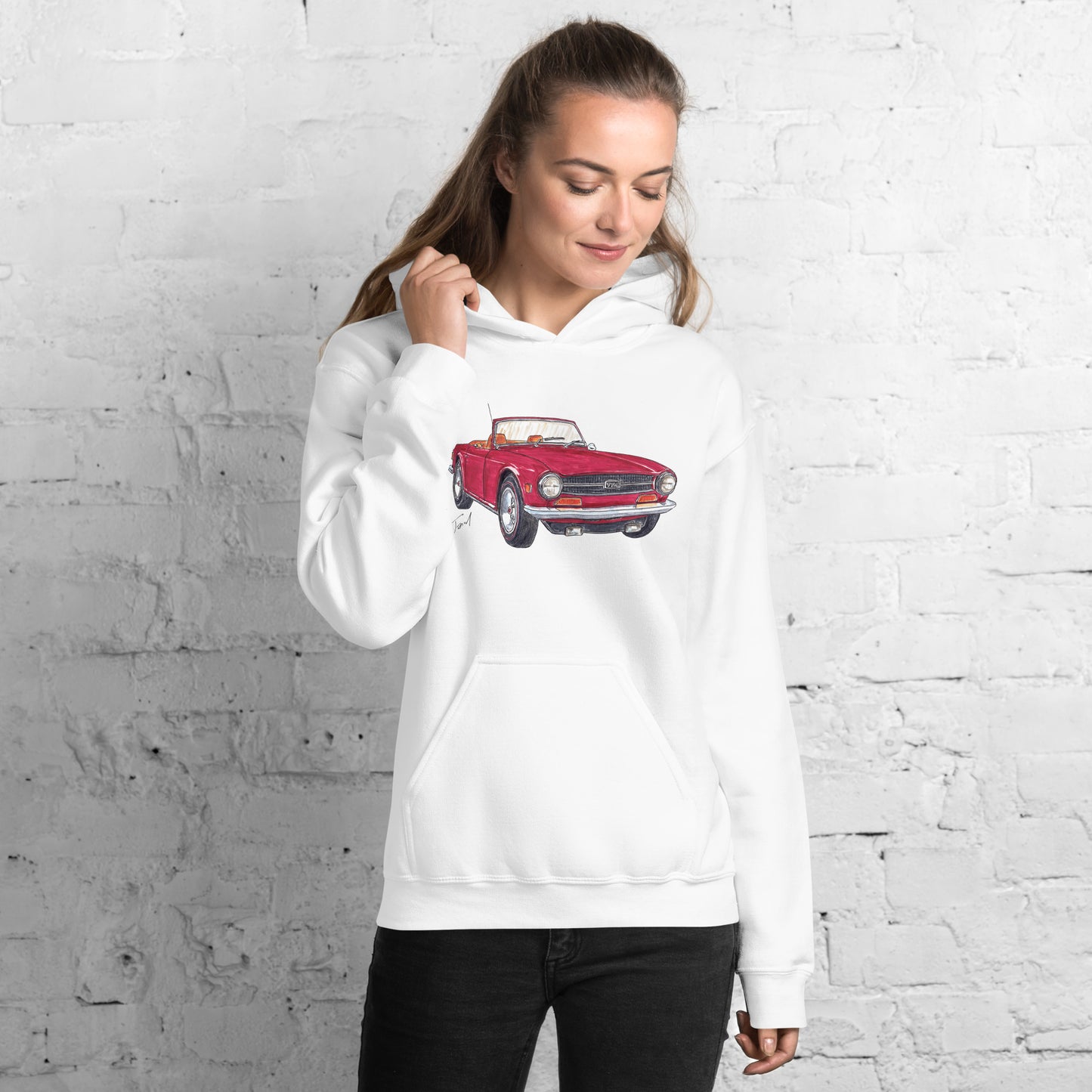 British TR6 Burgundy Unisex Hoodie