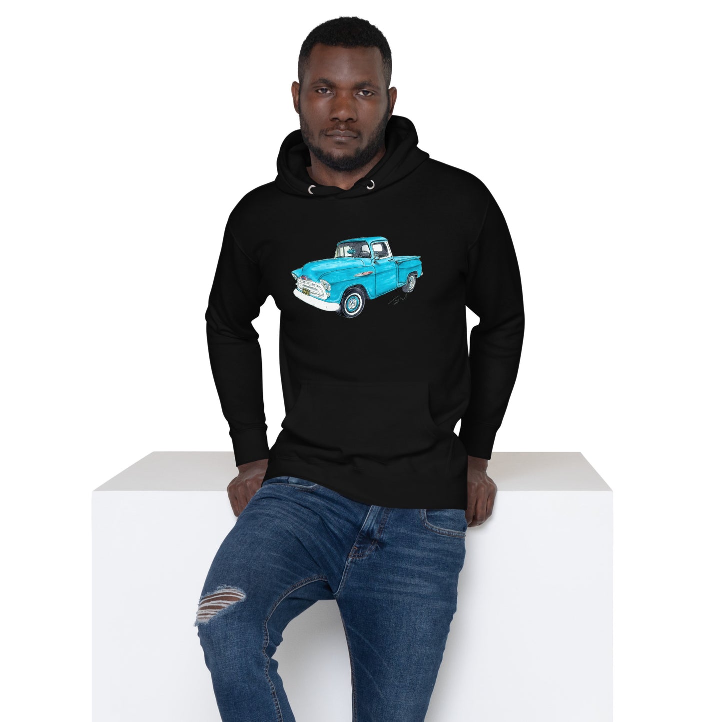 Vintage 1957 C Truck Blue Unisex Hoodie