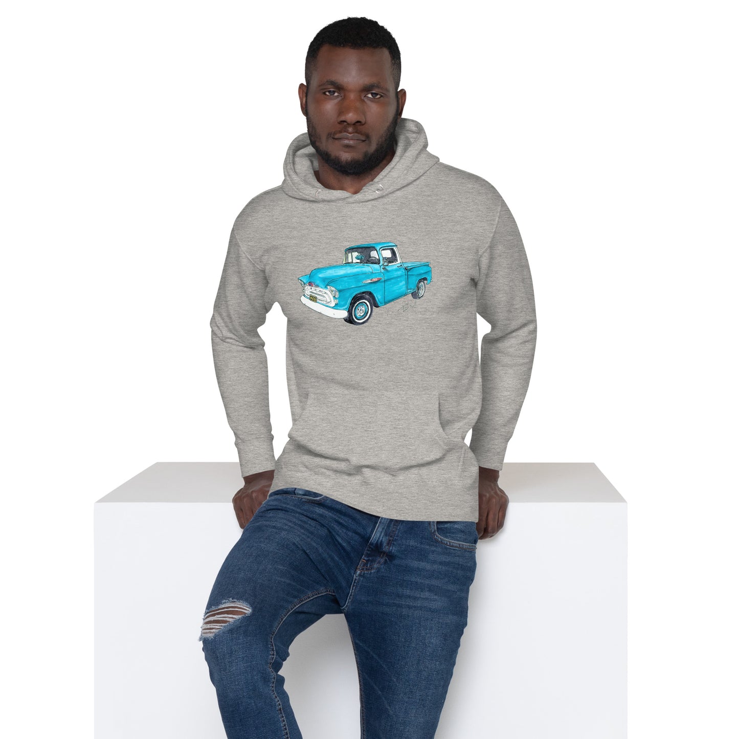 Vintage 1957 C Truck Blue Unisex Hoodie