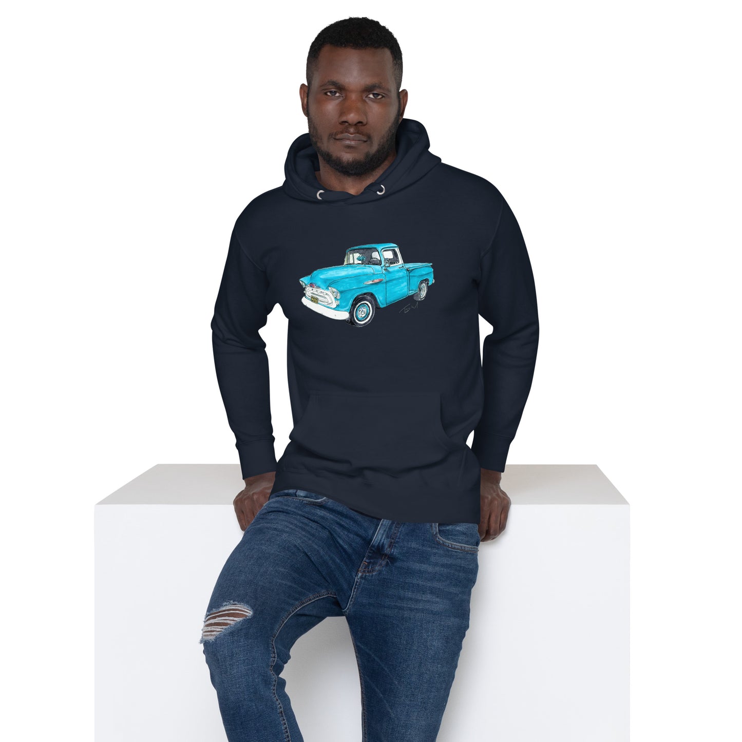 Vintage 1957 C Truck Blue Unisex Hoodie