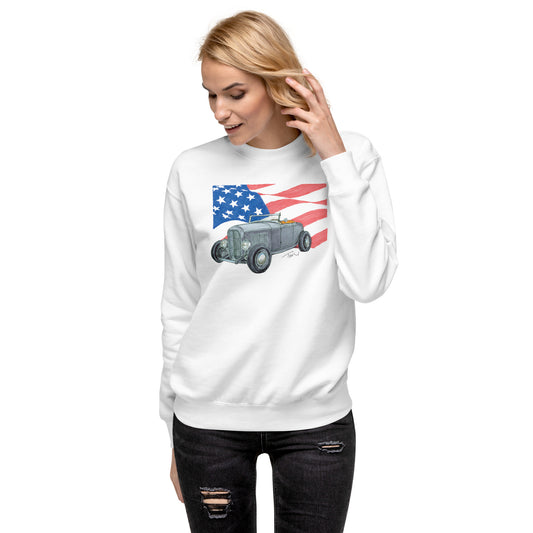 1932 F Roadster USA Flag Unisex Premium Sweatshirt