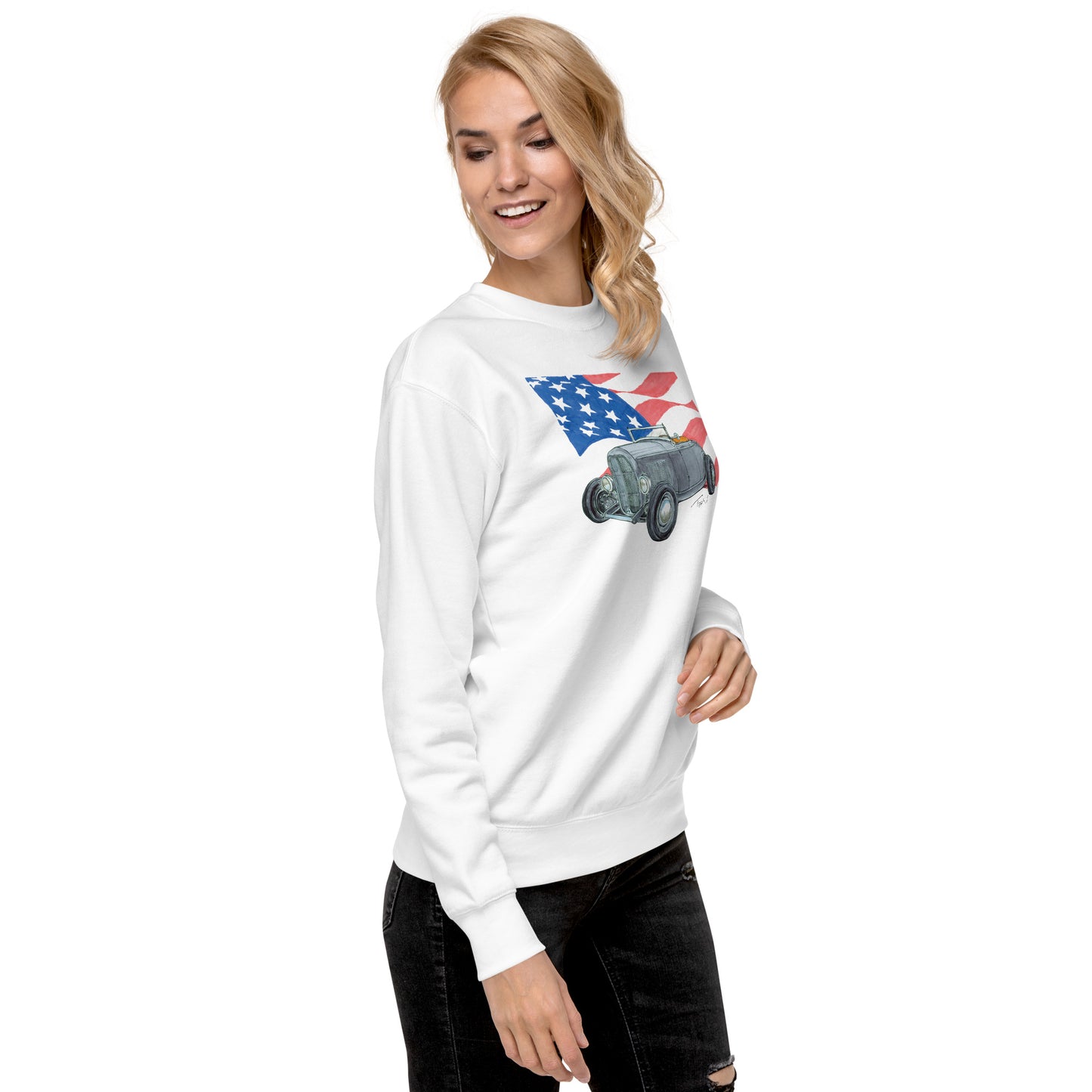 1932 F Roadster USA Flag Unisex Premium Sweatshirt