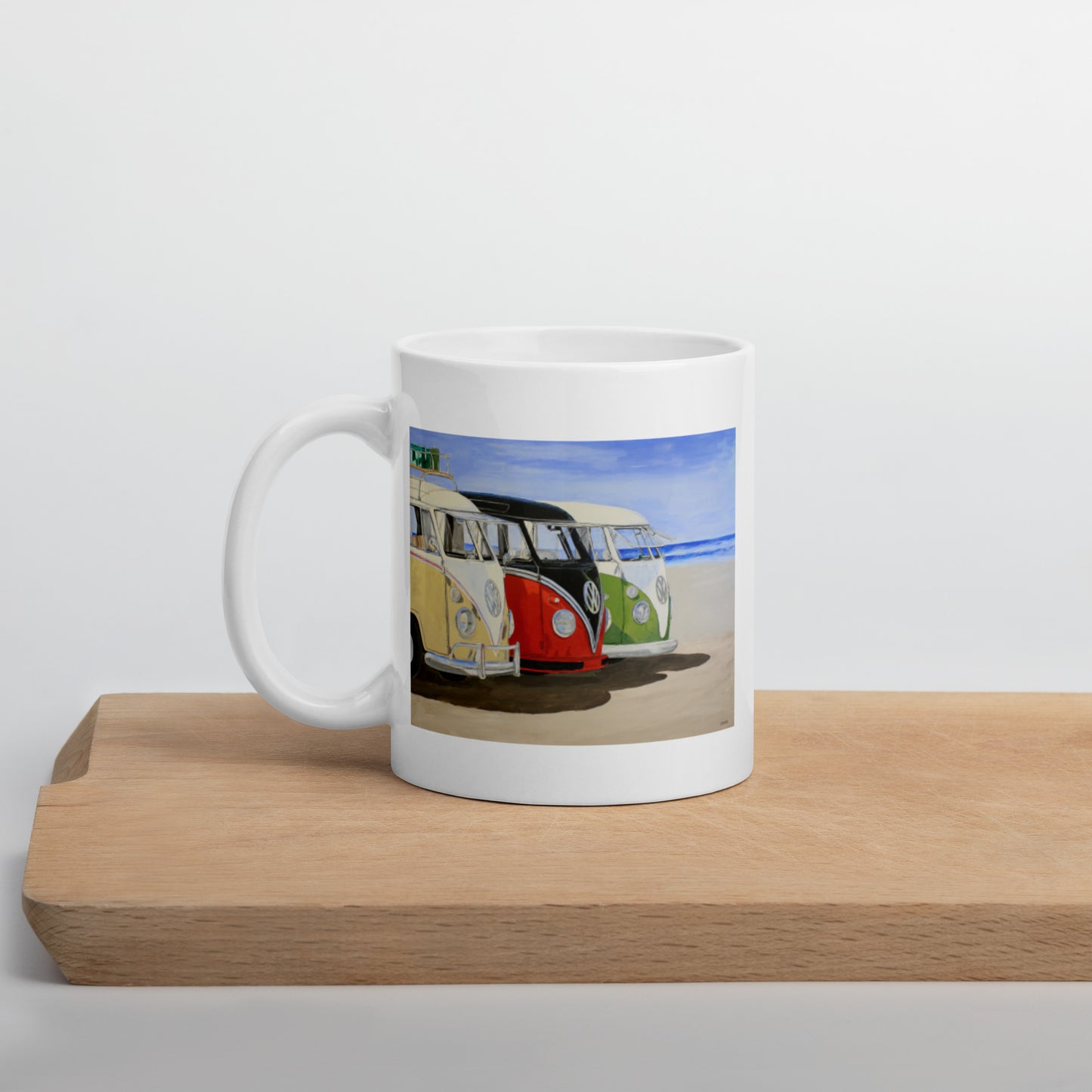 Dubs on the Beach White glossy mug