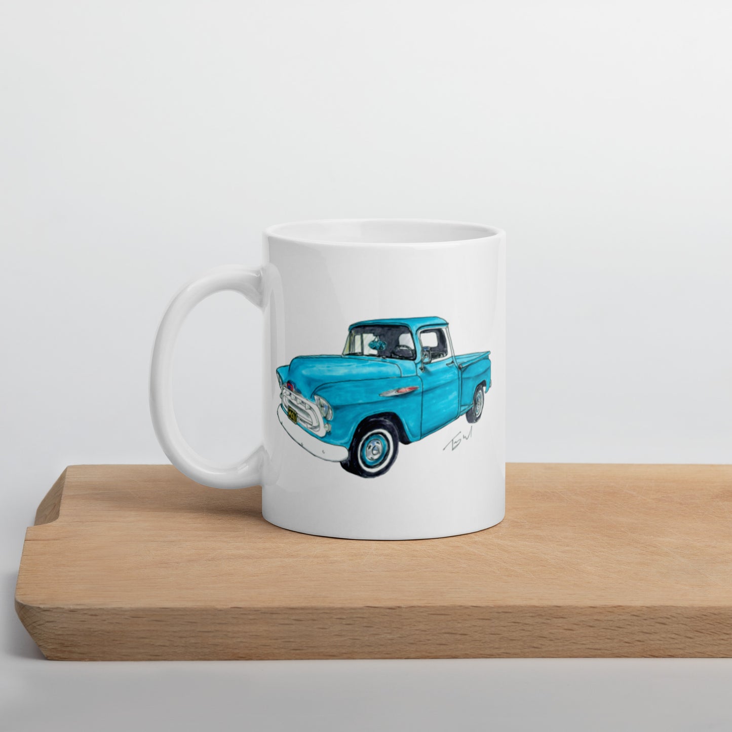 Vintage 1957 C Truck Blue White glossy mug