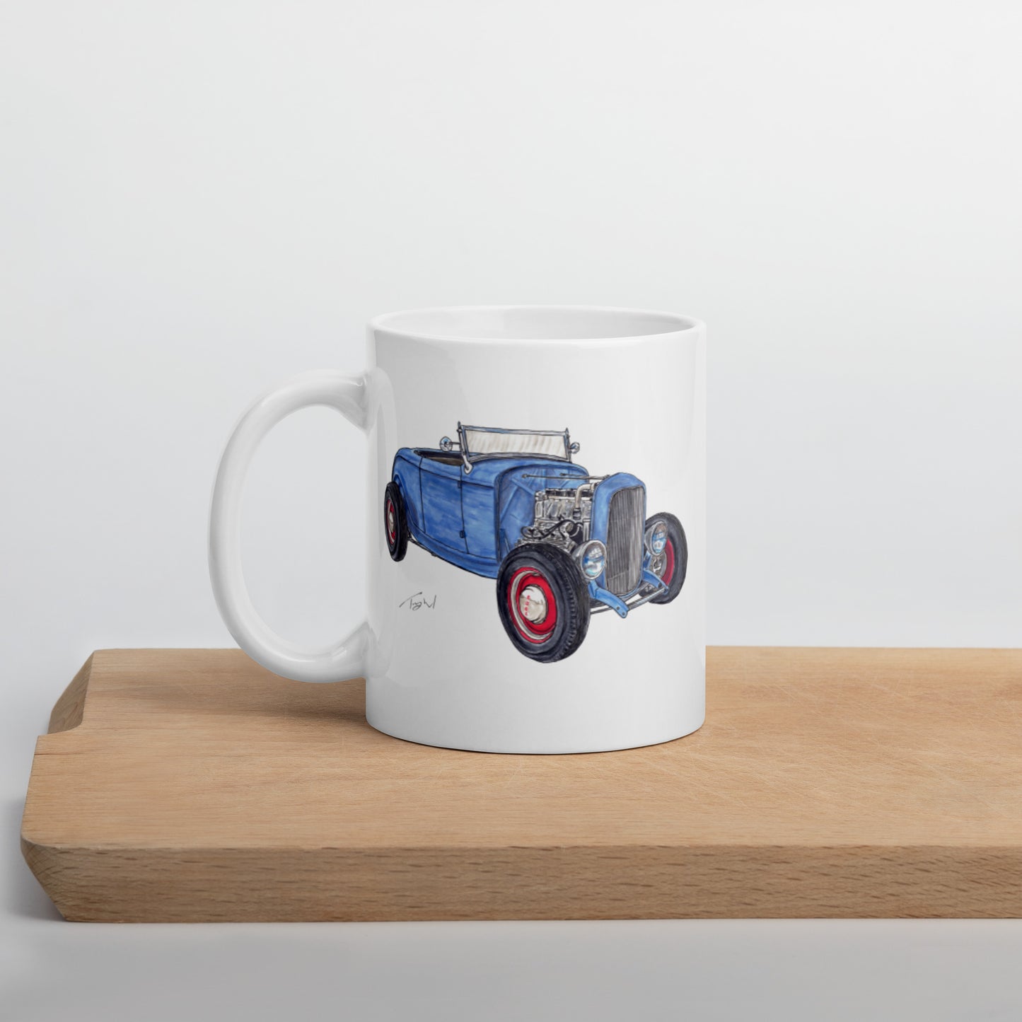 1932 F Roadster Flathead White glossy mug