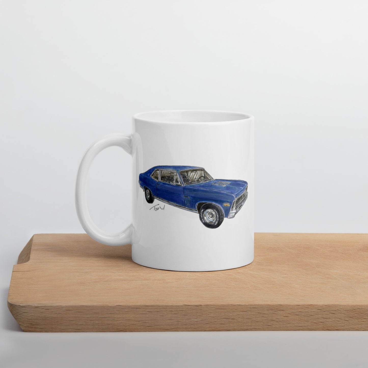 Classic 1970 Nova SS White glossy mug