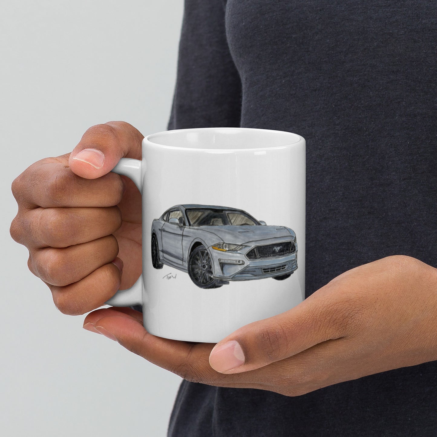 2021 FM GT350 Silver White glossy mug