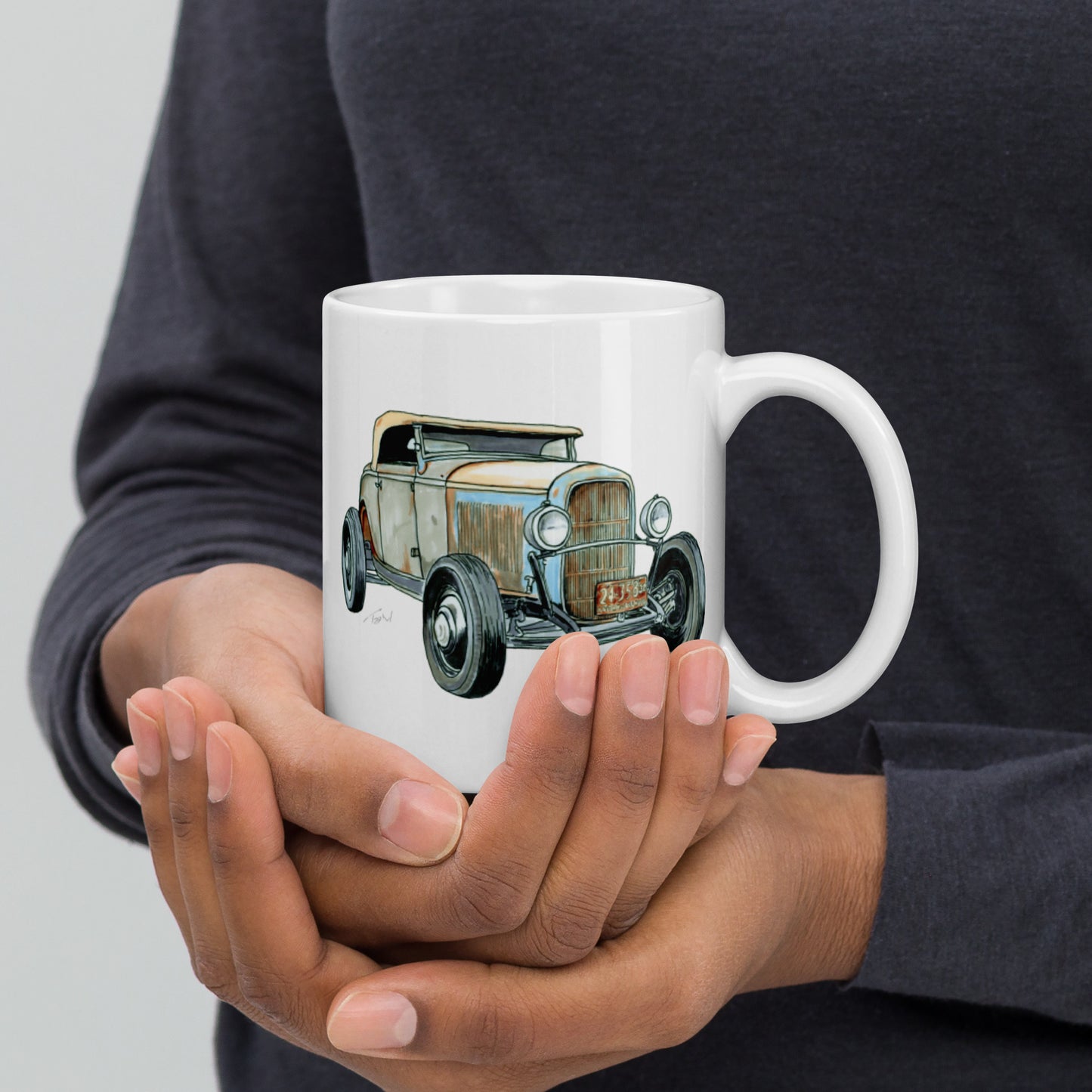 1932 F BF Roadster White glossy mug