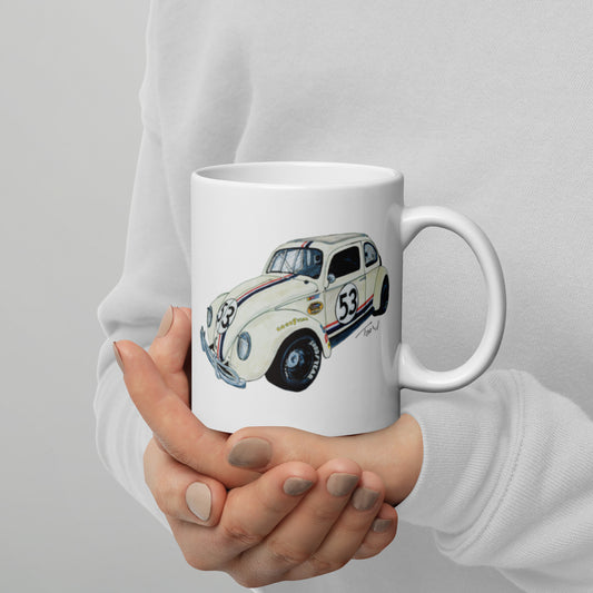 NASCAR Herbie White glossy mug