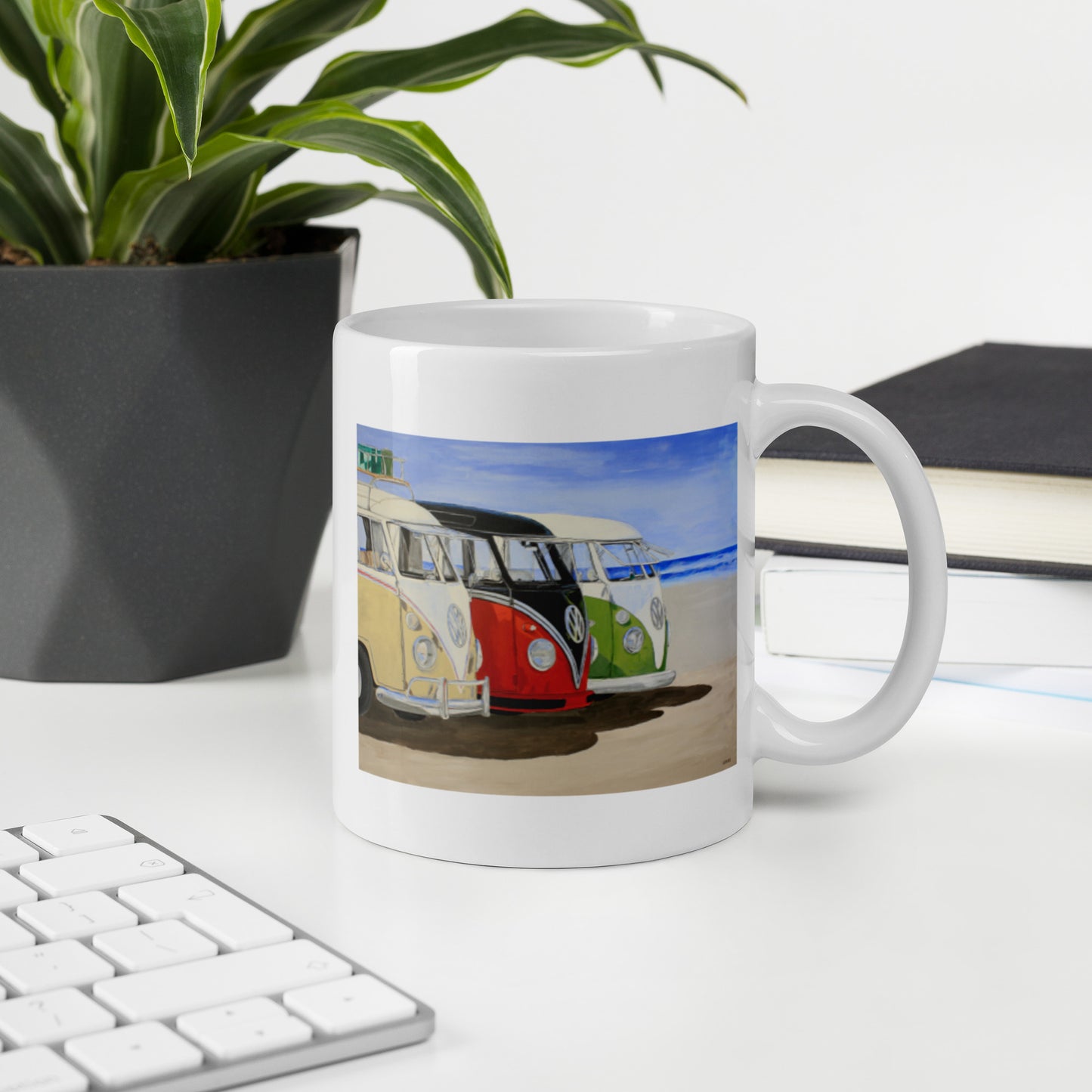 Dubs on the Beach White glossy mug