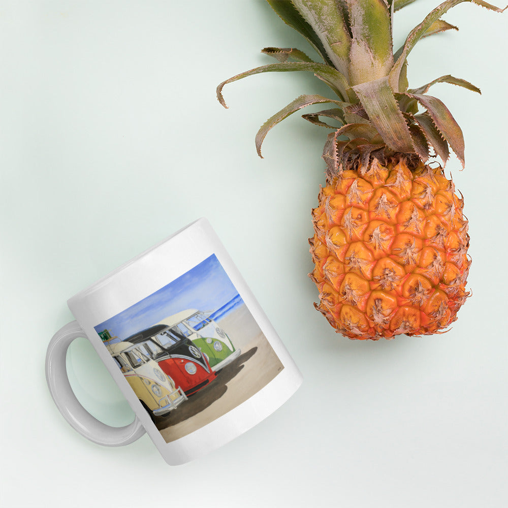 Dubs on the Beach White glossy mug