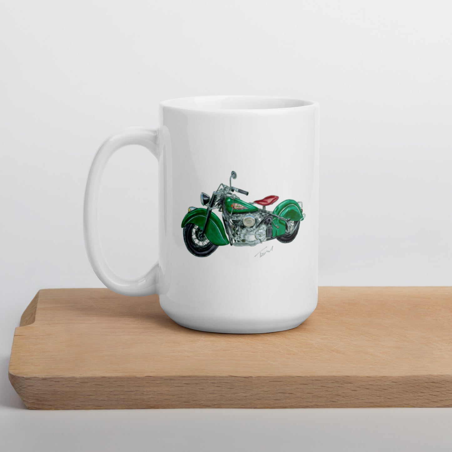 1947 IC Vintage Motorcycle White glossy mug