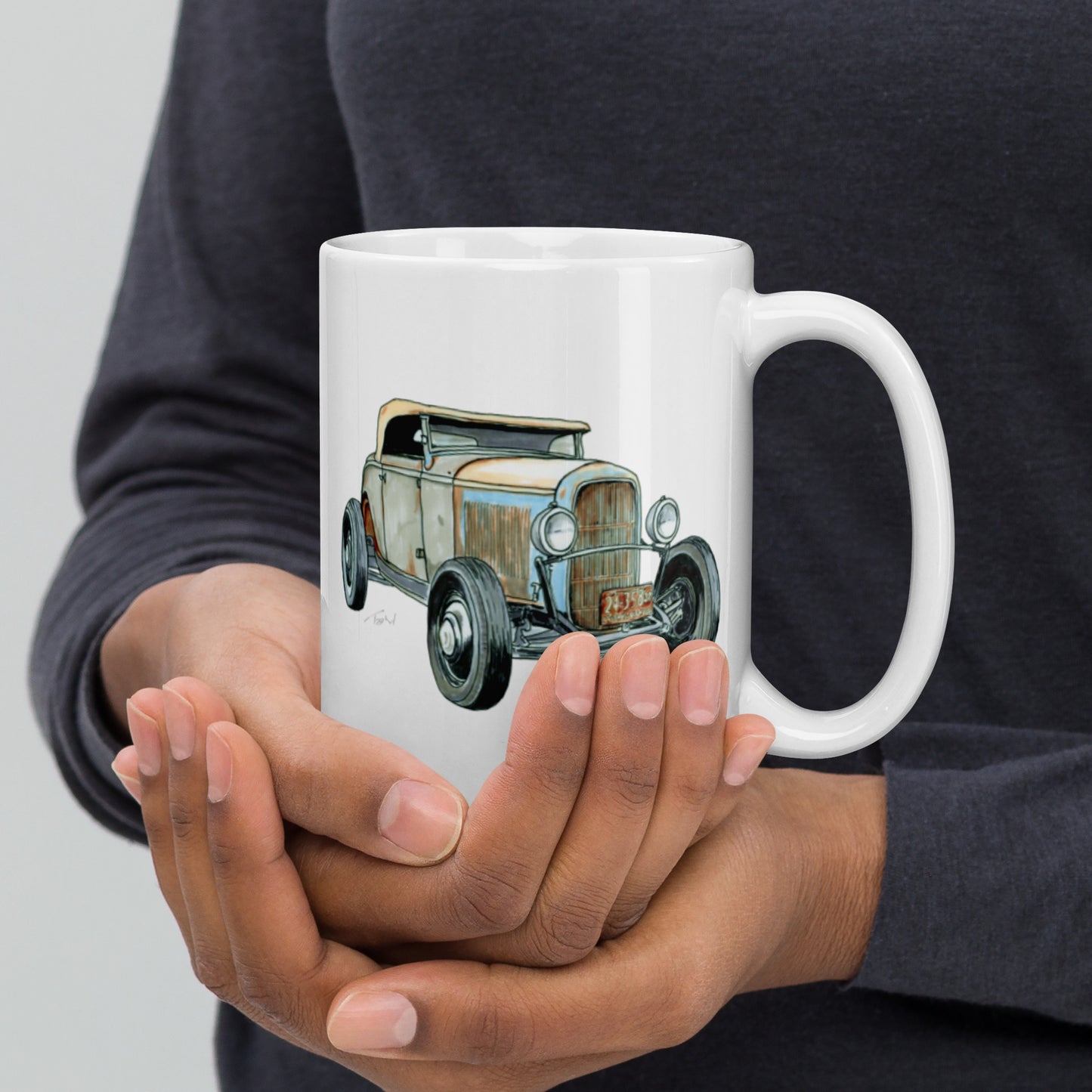 1932 F BF Roadster White glossy mug