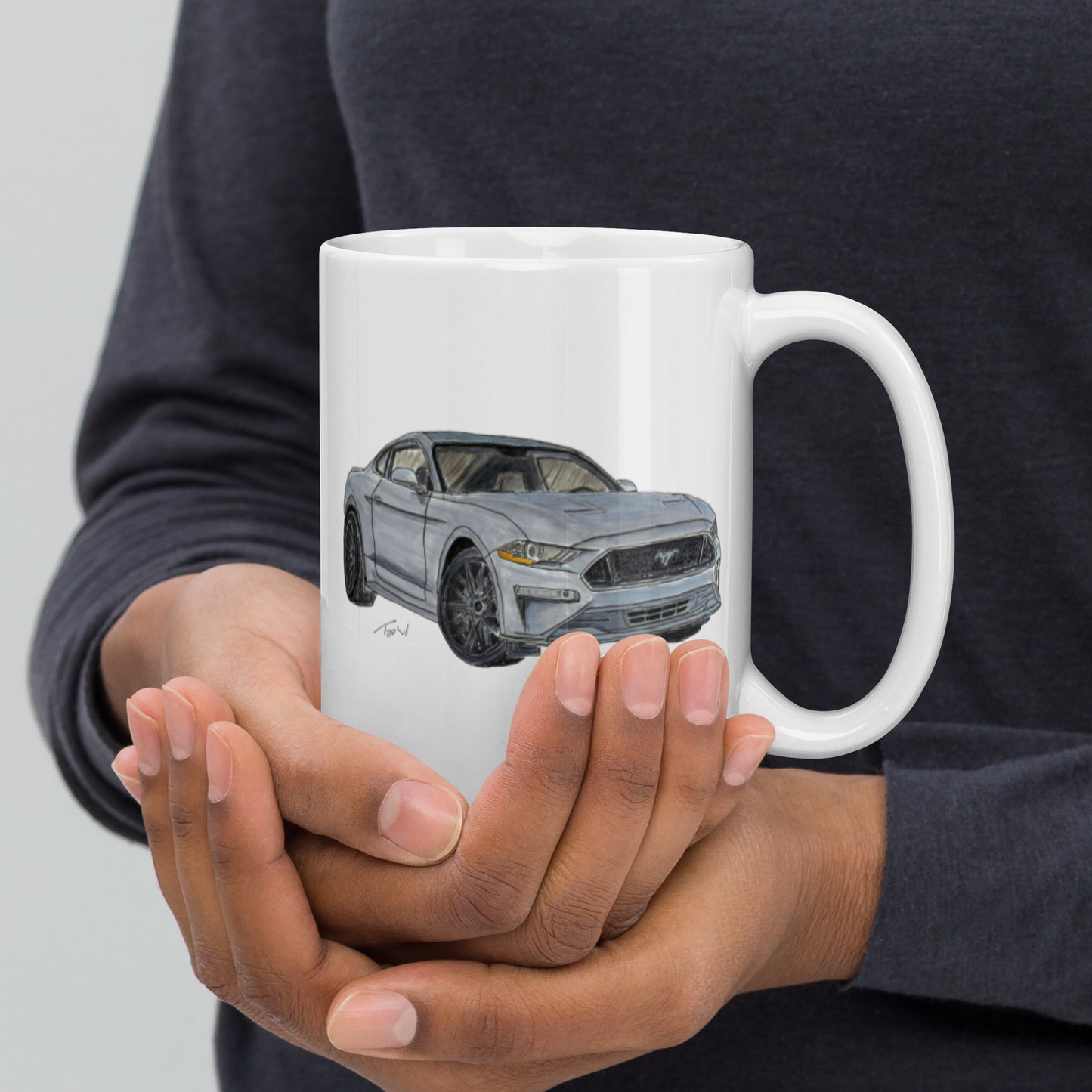 2021 FM GT350 Silver White glossy mug