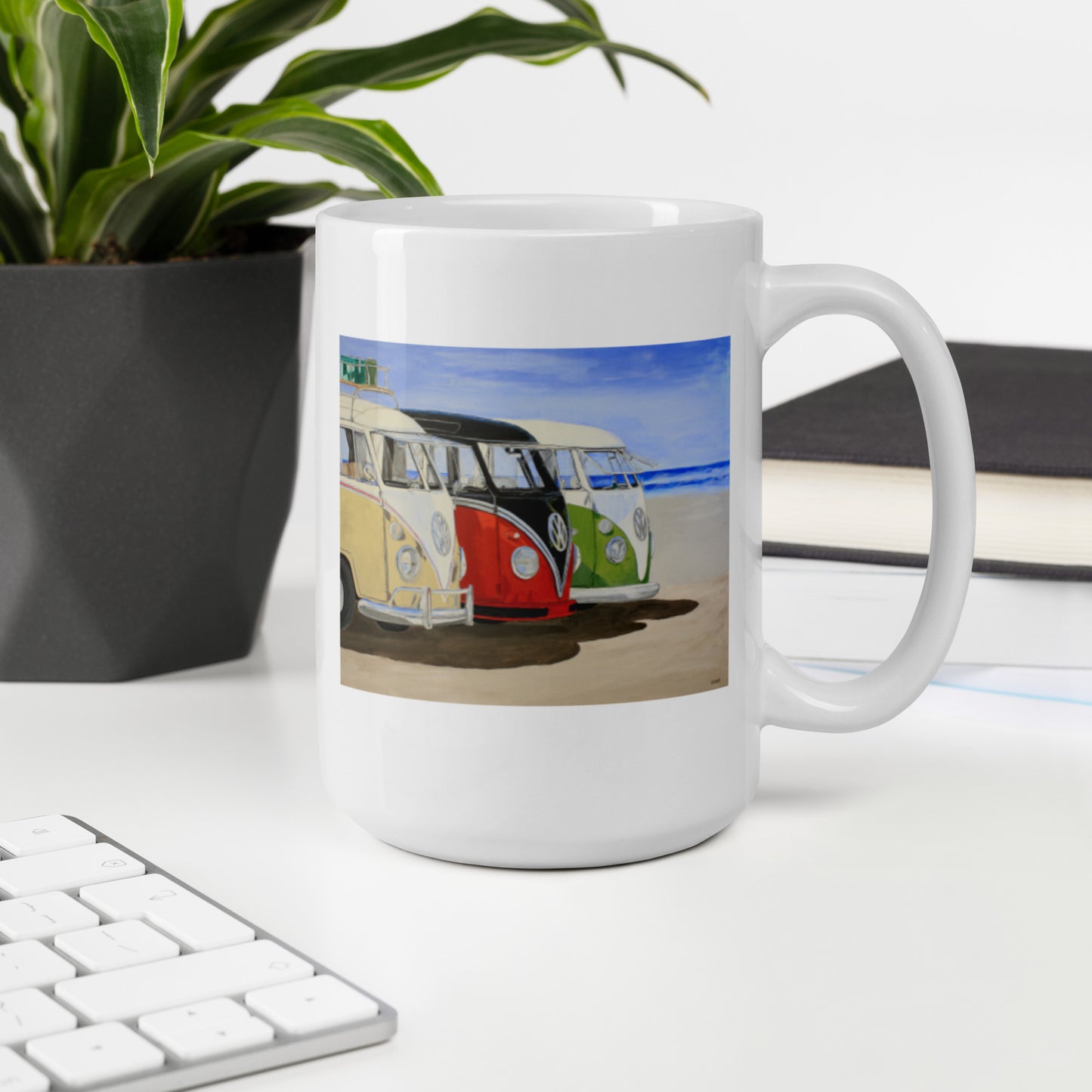 Dubs on the Beach White glossy mug