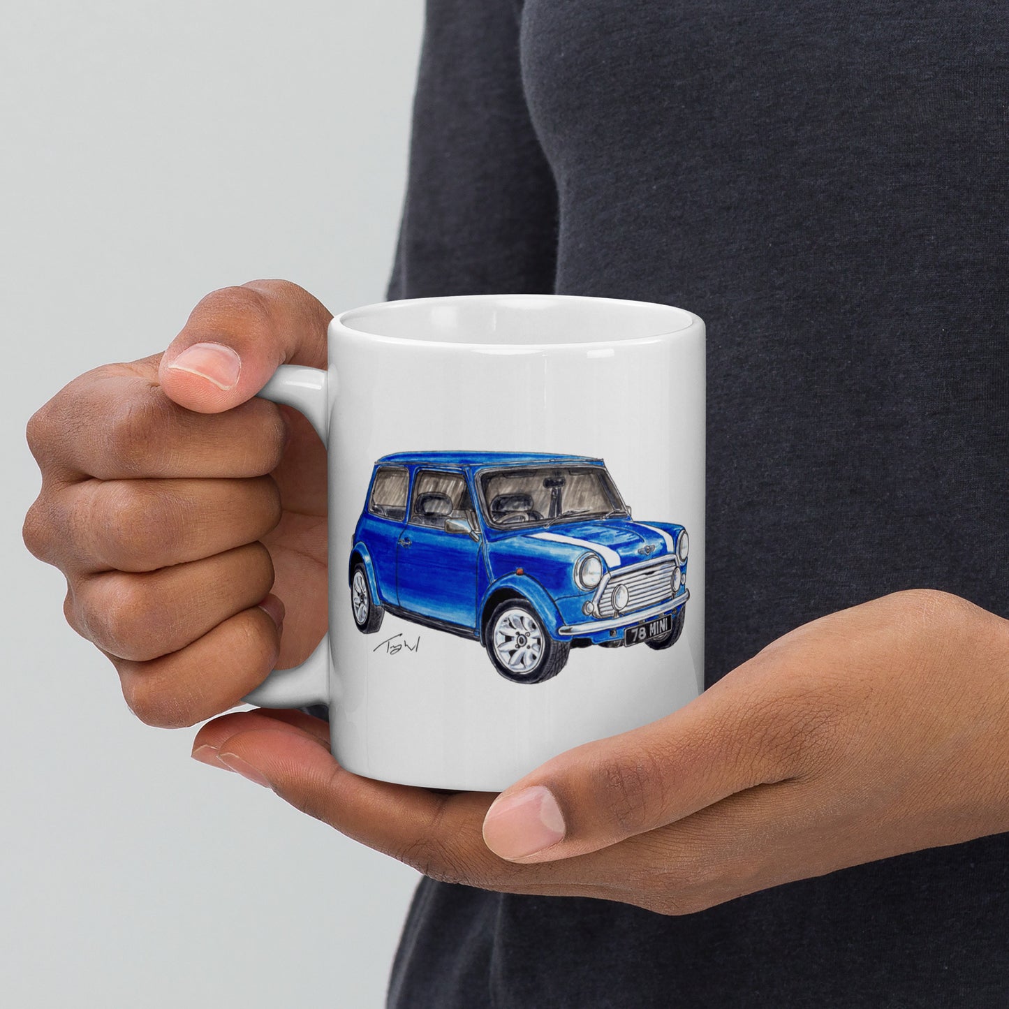 1978 M Cooper Blue White glossy mug