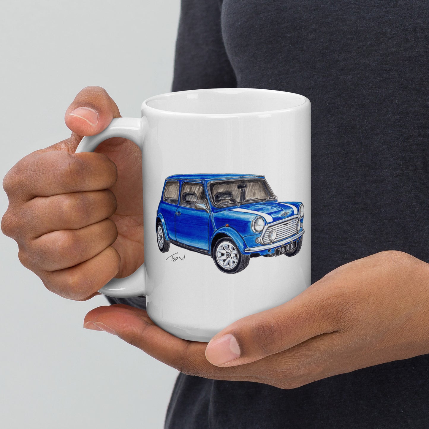 1978 M Cooper Blue White glossy mug