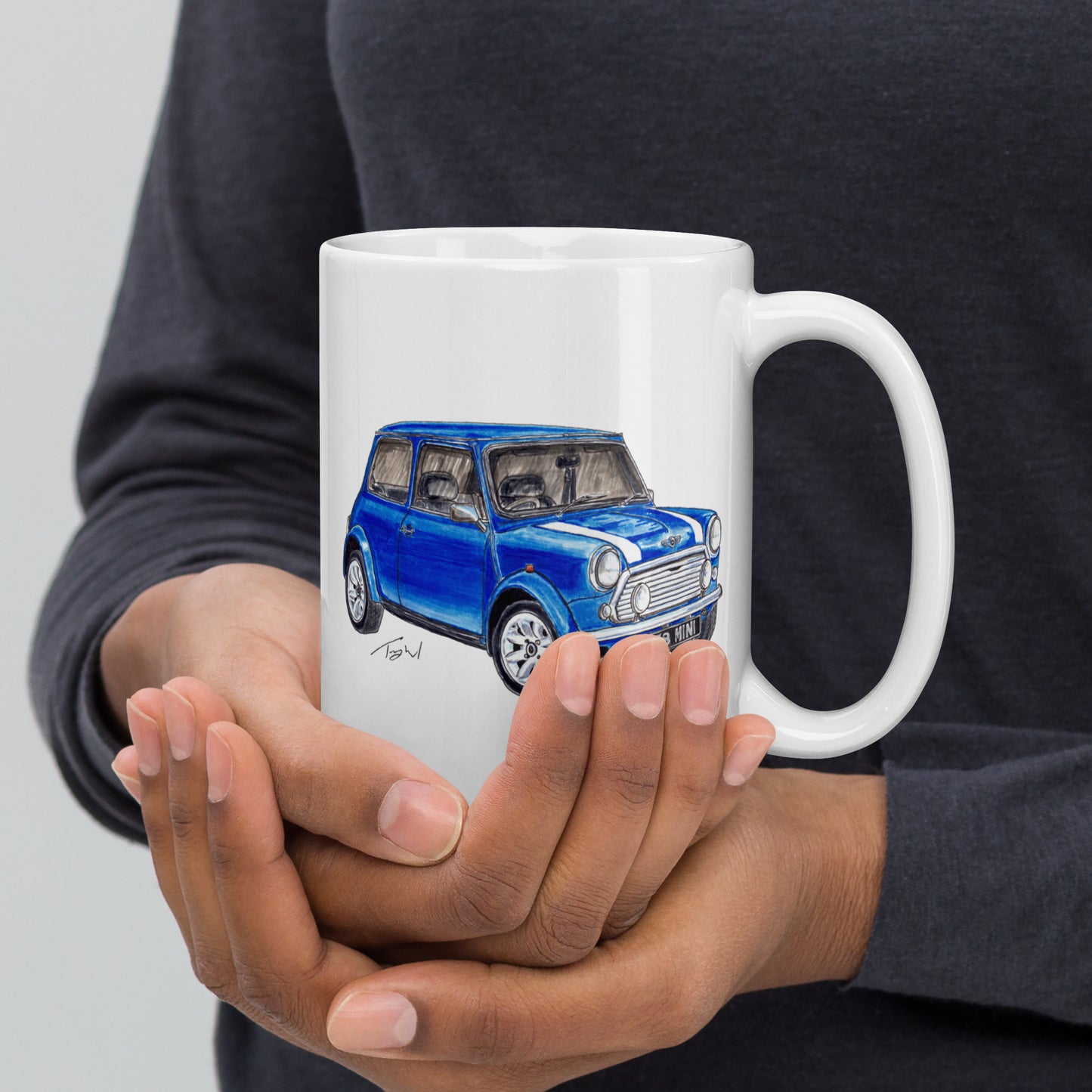 1978 M Cooper Blue White glossy mug