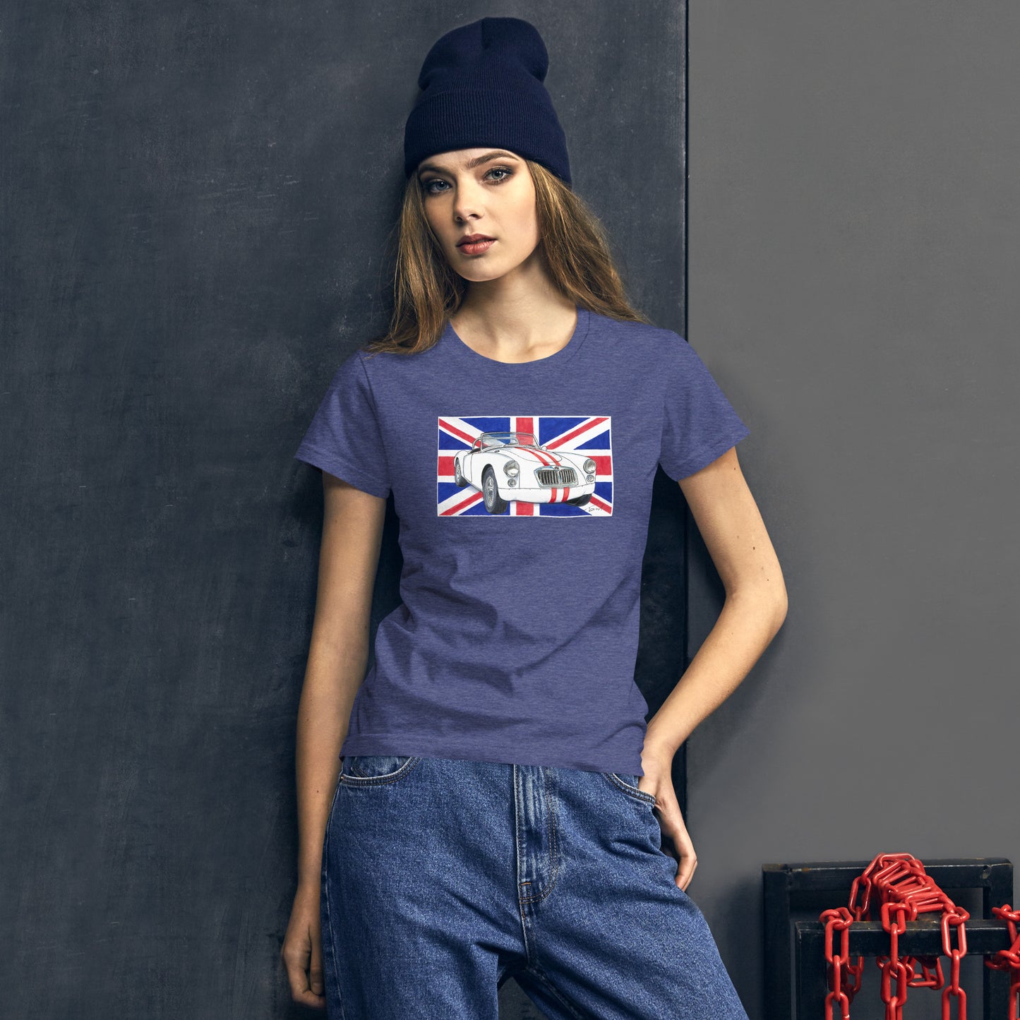 British 1962 MGA Union Jack Women's short sleeve t-shirt